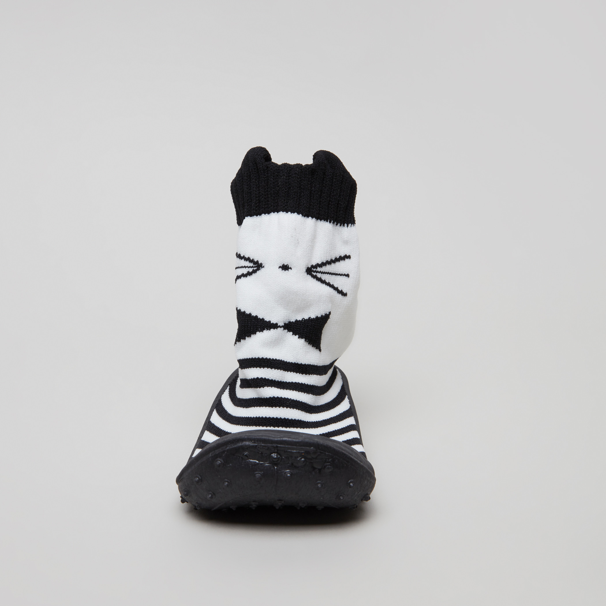 Juniors Striped and Embroidered Baby Shoes-baby-boys-shoes-booties-image-2