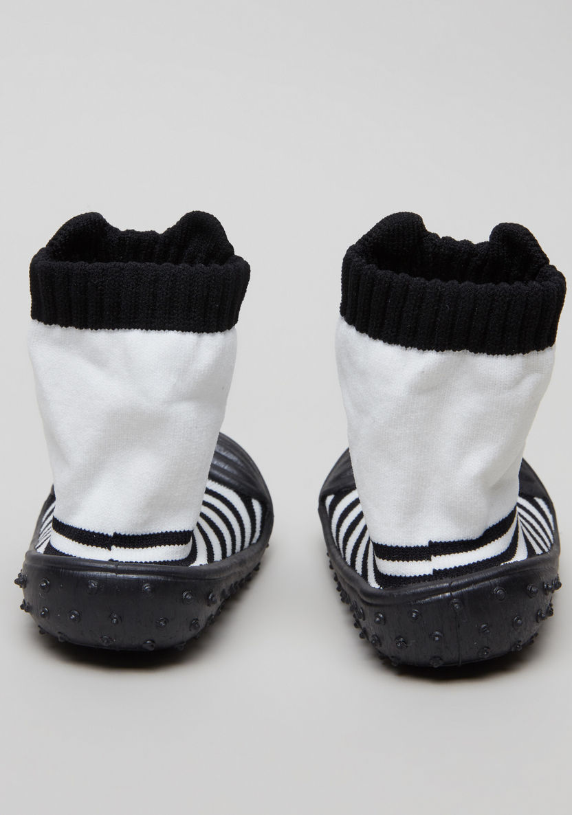 Juniors Striped and Embroidered Baby Shoes-Booties-image-2