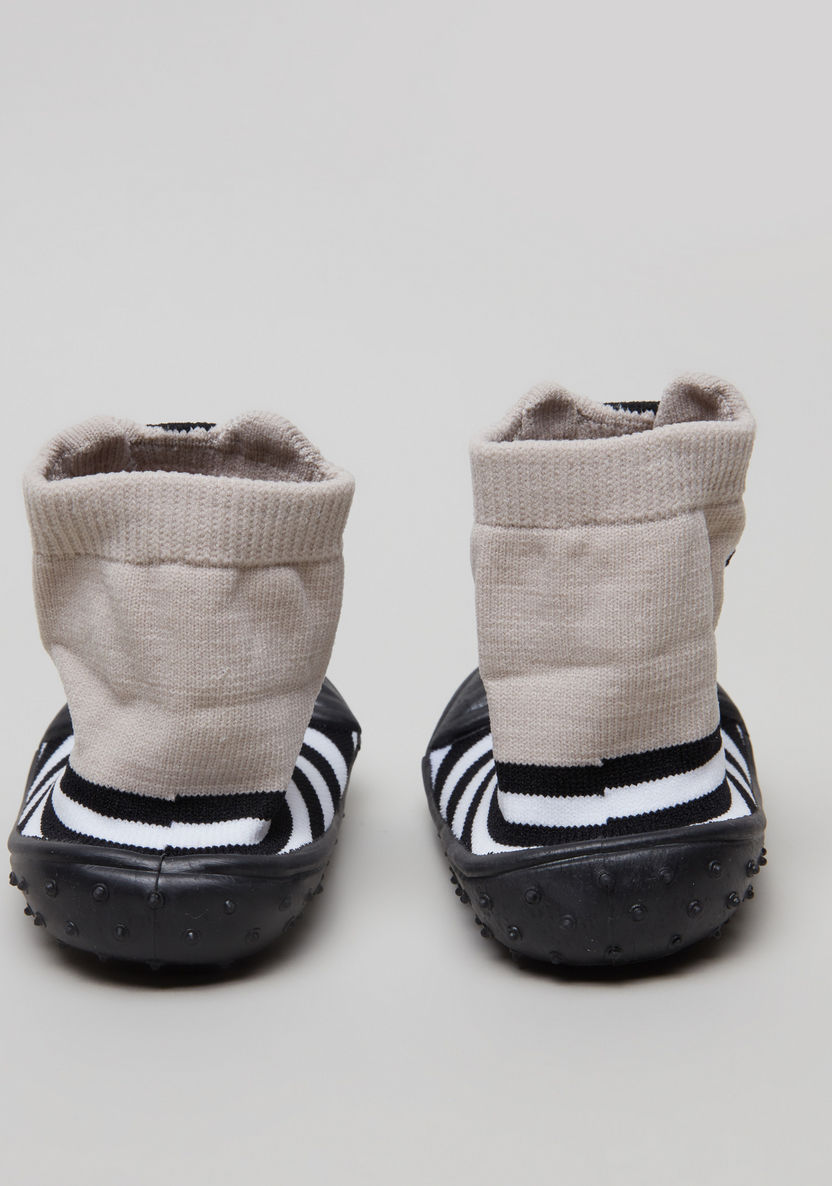 Juniors Striped and Embroidered Baby Shoes-Booties-image-2
