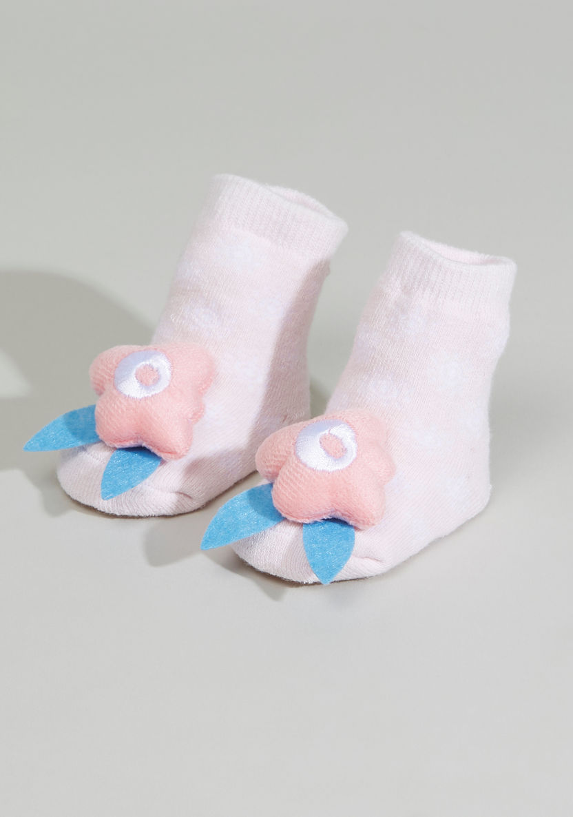 Juniors Socks with Flower Applique Detail-Socks-image-0