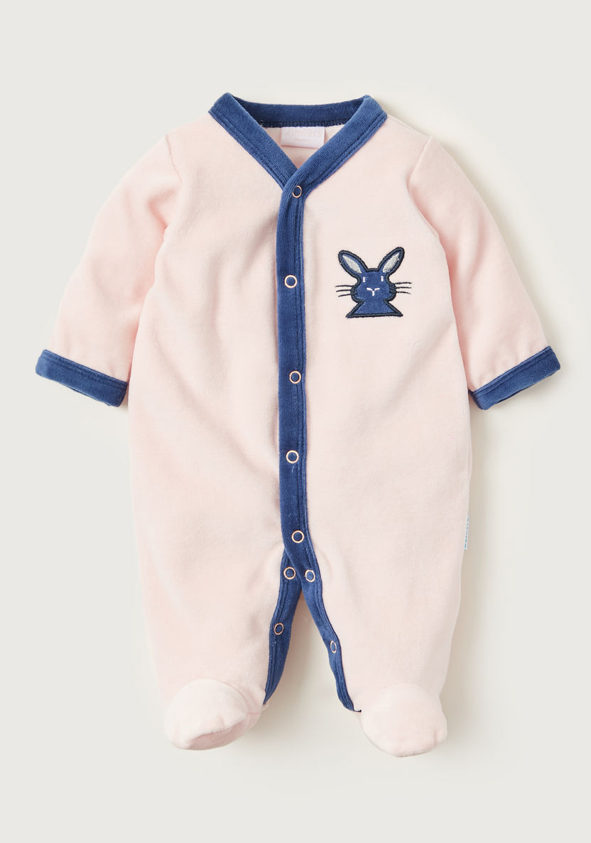 Juniors Embroidered Closed Feet Sleepsuit with Long Sleeves-Sleepsuits-image-0