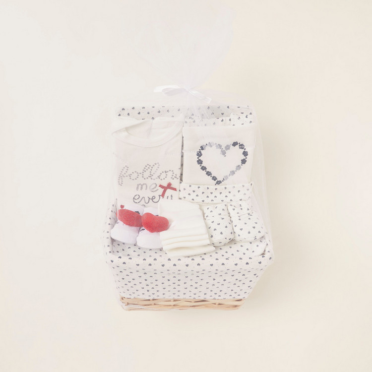 Juniors 12-Piece Heart Print Clothing Gift Basket Set