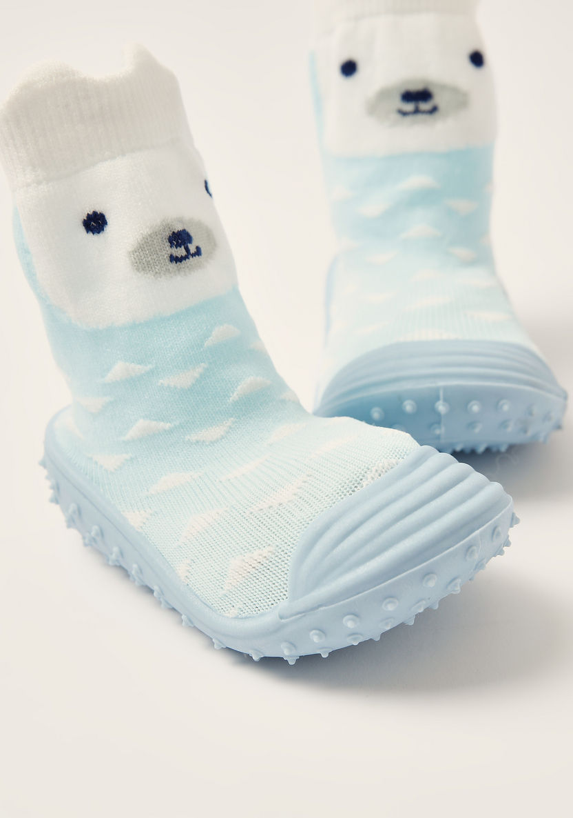Juniors Printed Sneaker Booties with Cuffed Hem-Socks-image-2