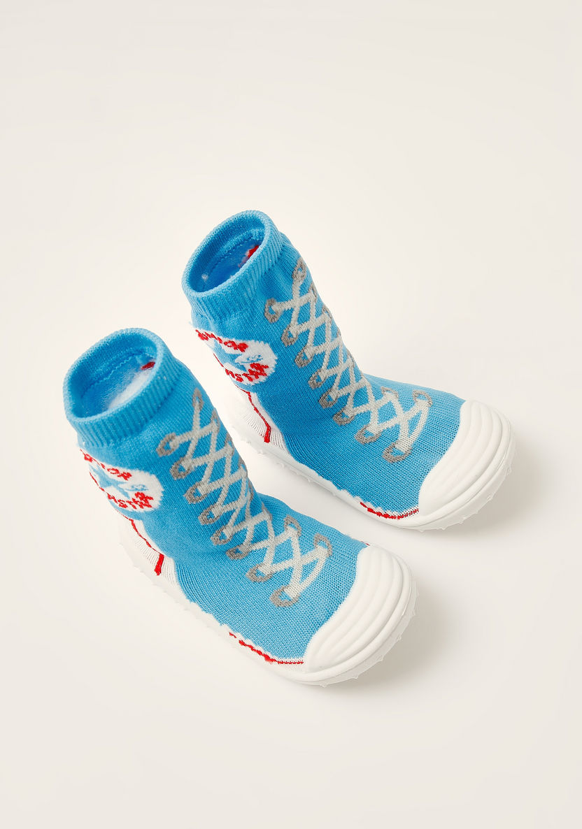 Juniors Printed Slip-On Sneaker Booties-Booties-image-1