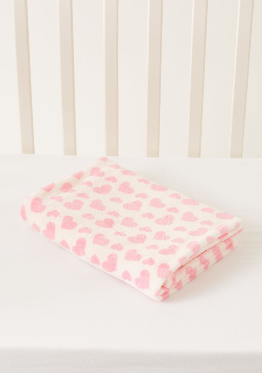 Juniors All-Over Heart Print Fleece Blanket - 75 x 100 cms-Blankets and Throws-image-3