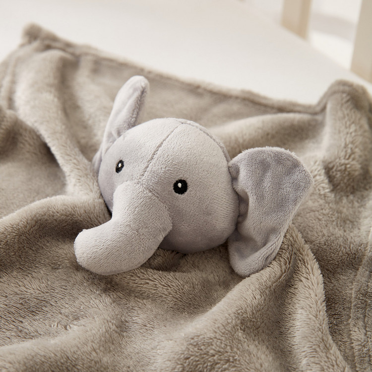 Juniors Elephant Applique Detail Blanket - 75x75 cms