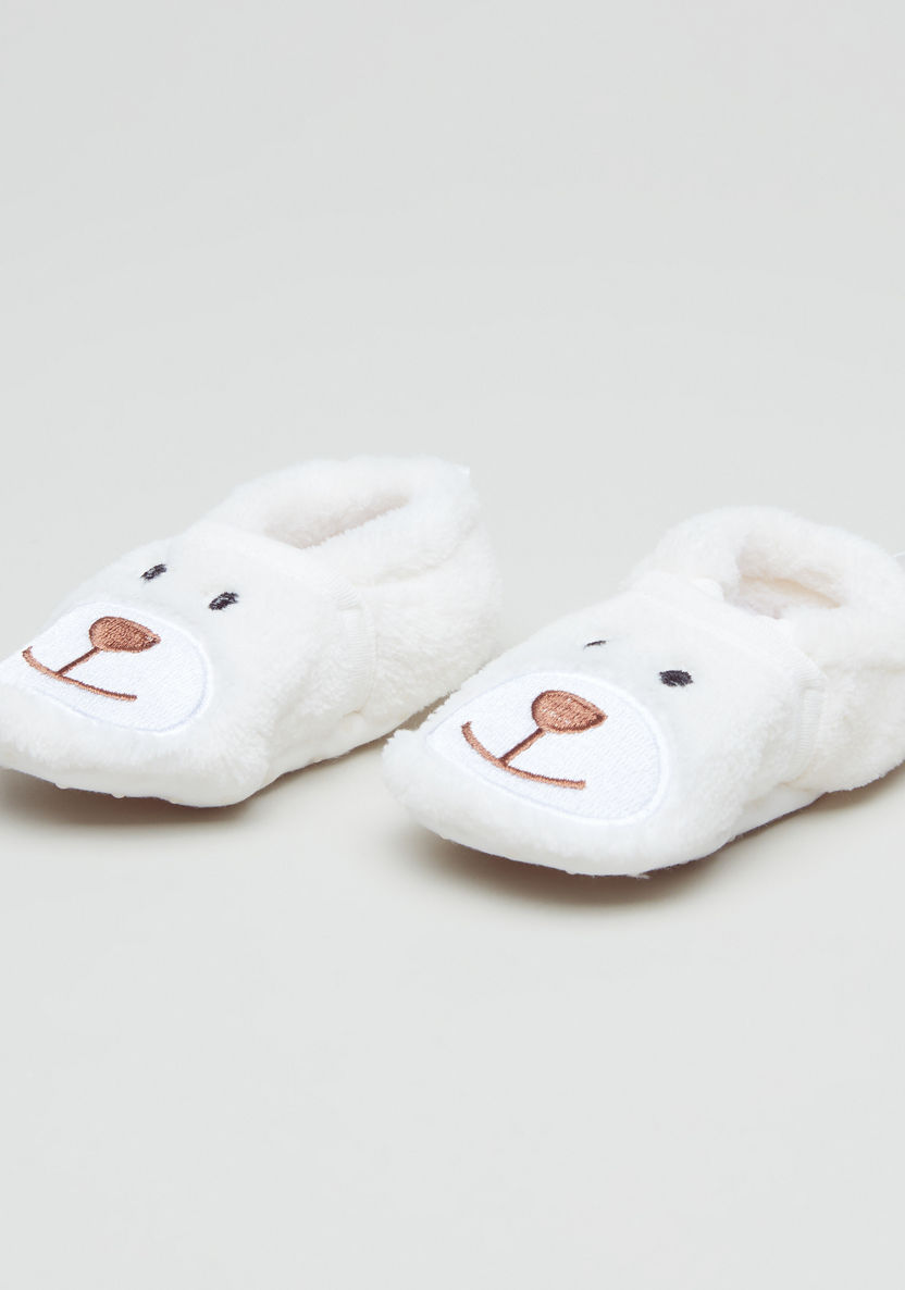 Juniors Plush Booties with Embroidery-Booties-image-0