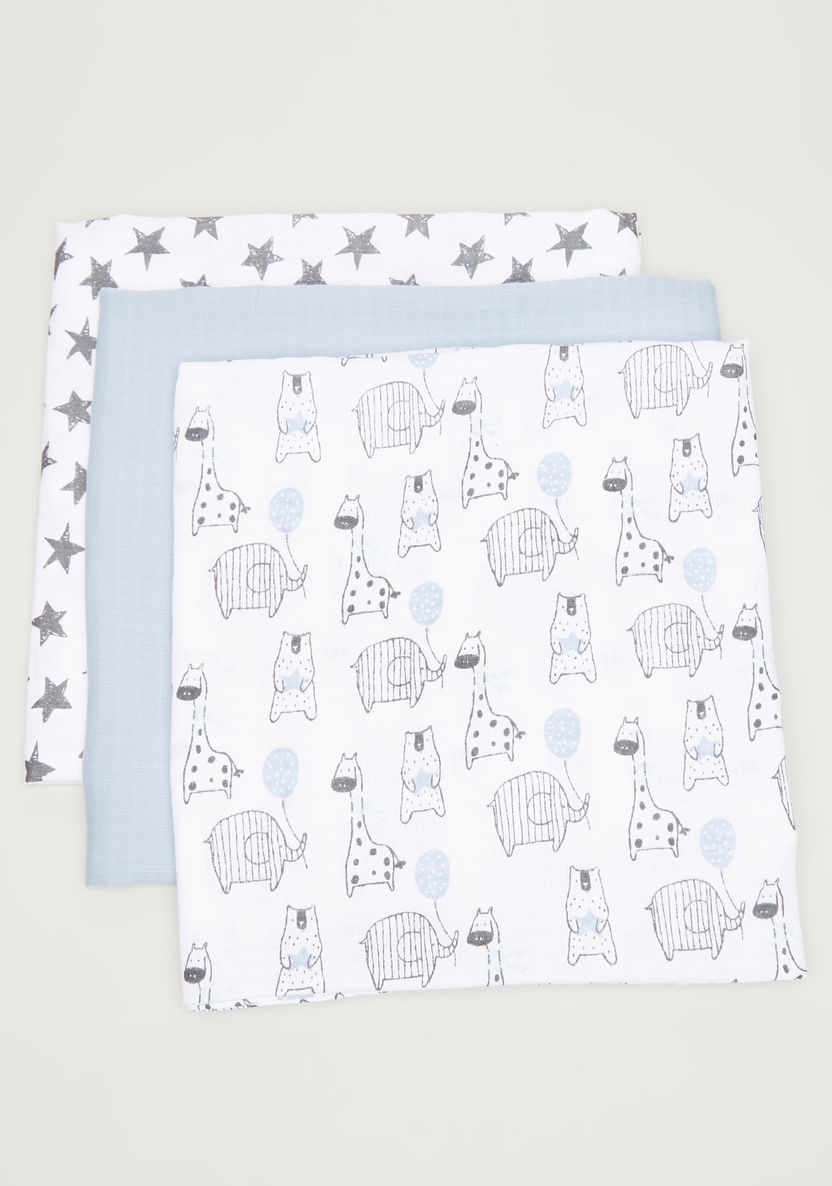 Juniors Printed Receiving Blanket - Set of 3-Blankets and Throws-image-0