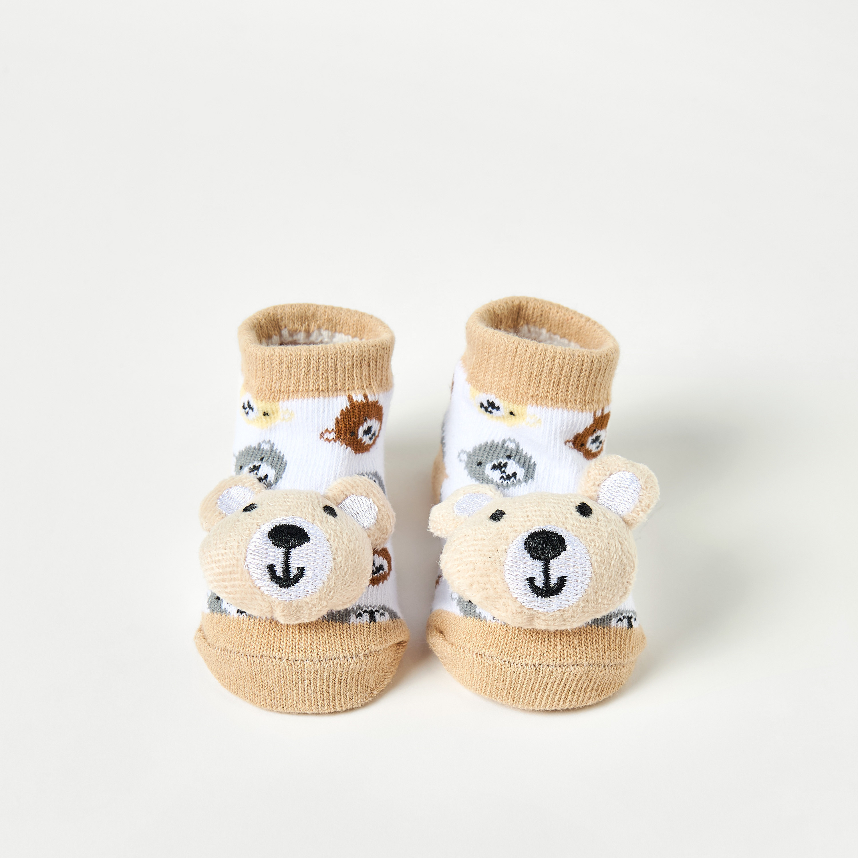 Juniors Bear Applique Bib and Booties Set-baby-boys-shoes-booties-image-3