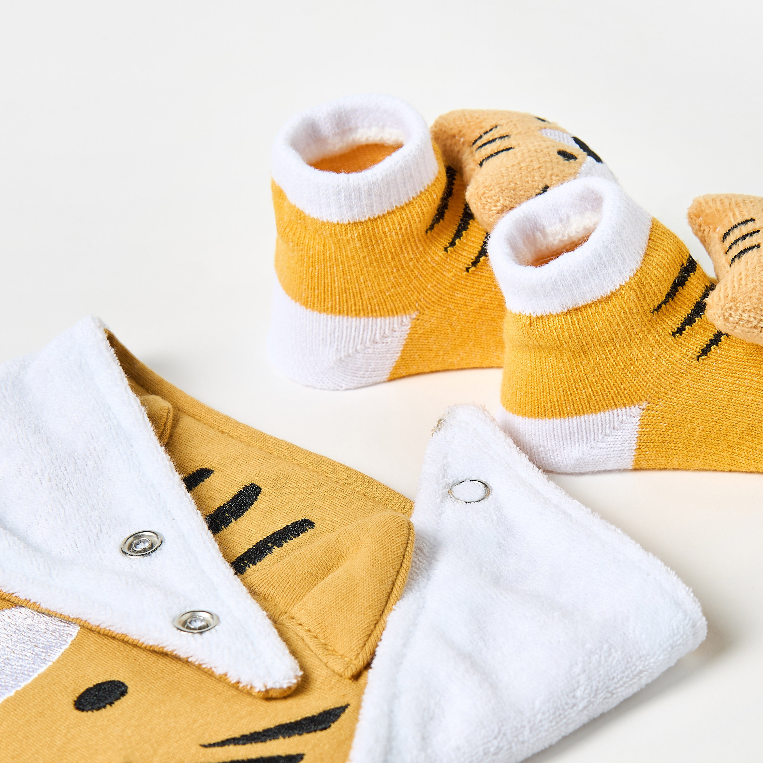 Juniors Tiger Applique Bib and Booties Set-baby-boys-shoes-booties-image-5