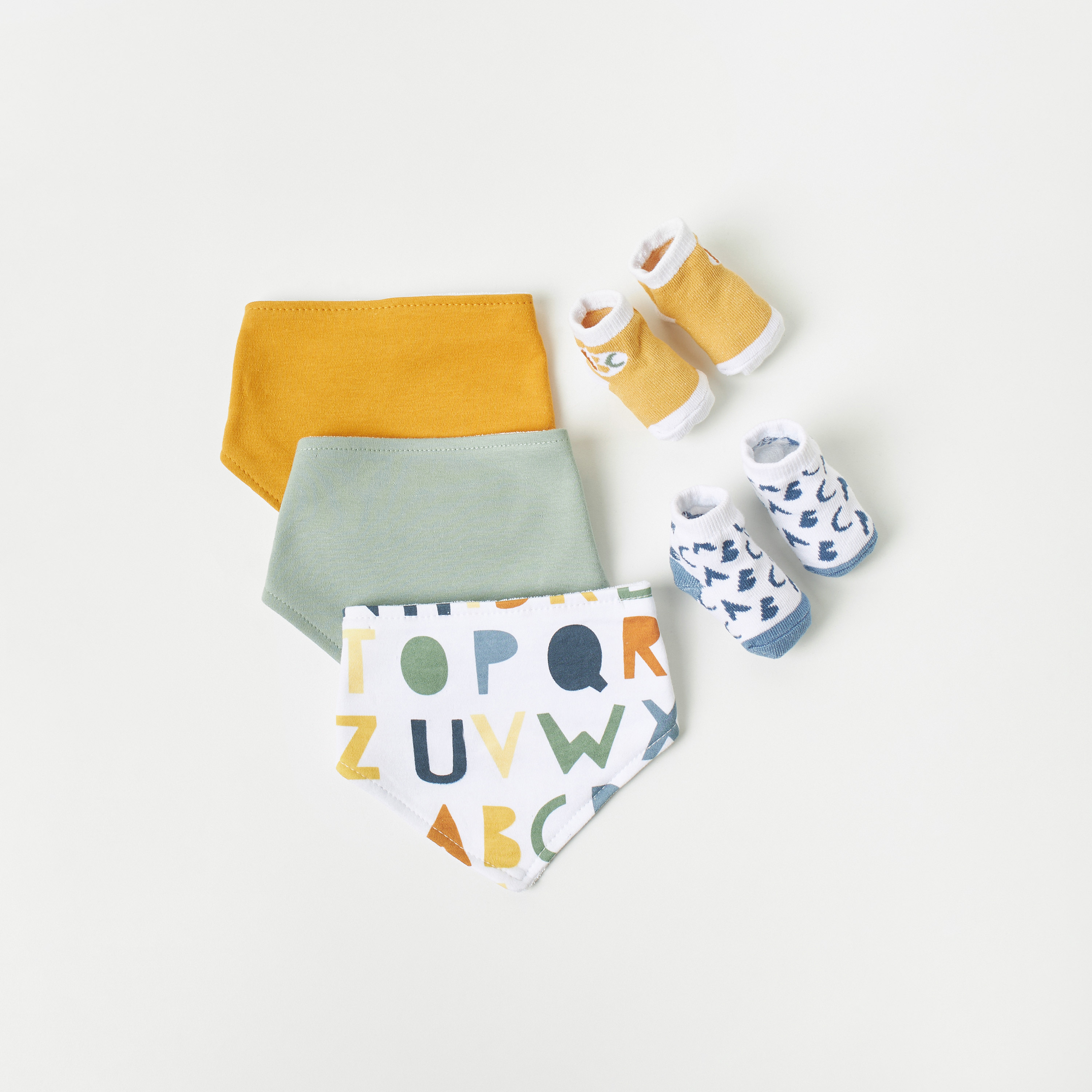 طقم مرايل وأبوات بطبعات فيل 5 قطع من جونيورز-baby-feeding-bibs-image-1