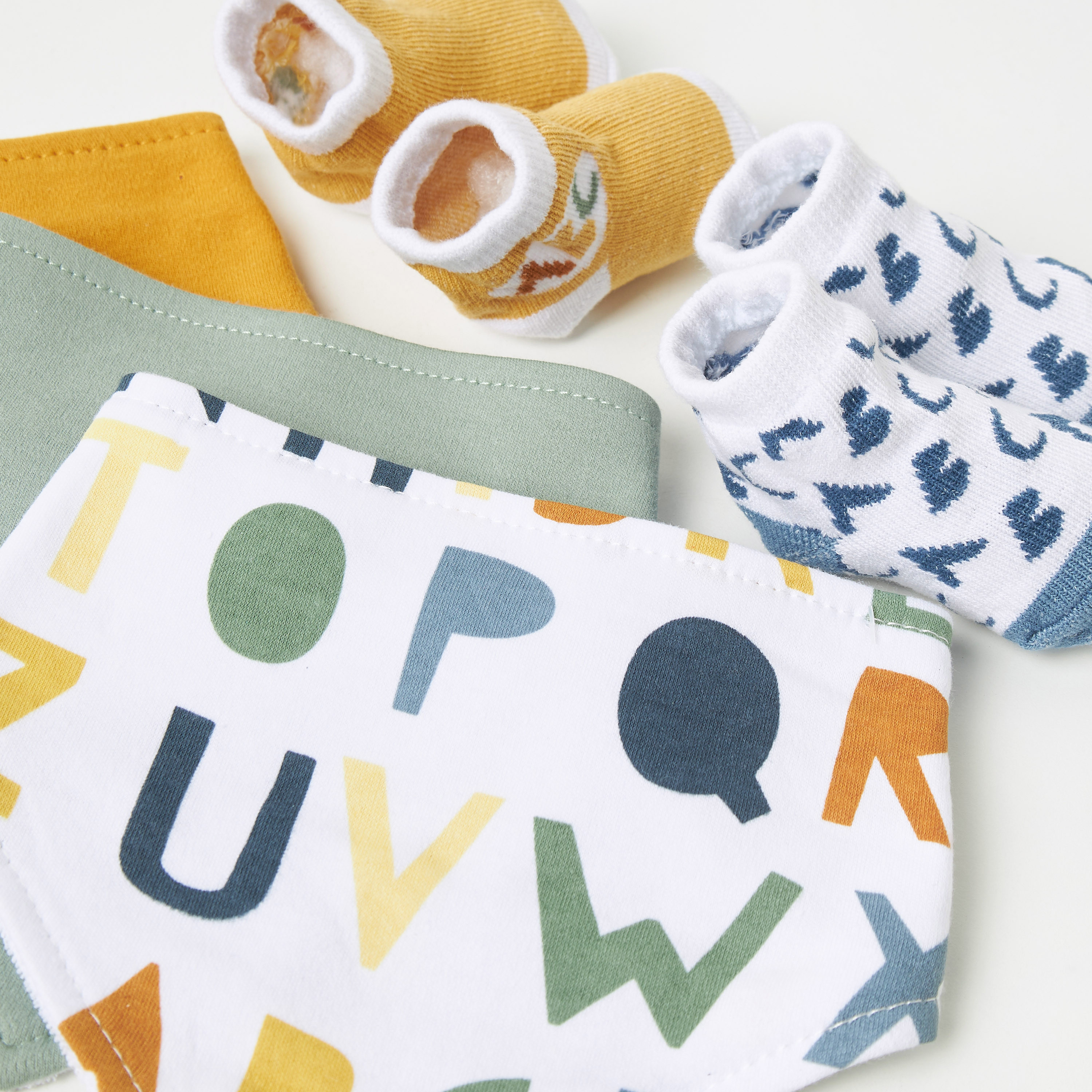 طقم مرايل وأبوات بطبعات فيل 5 قطع من جونيورز-baby-feeding-bibs-image-4