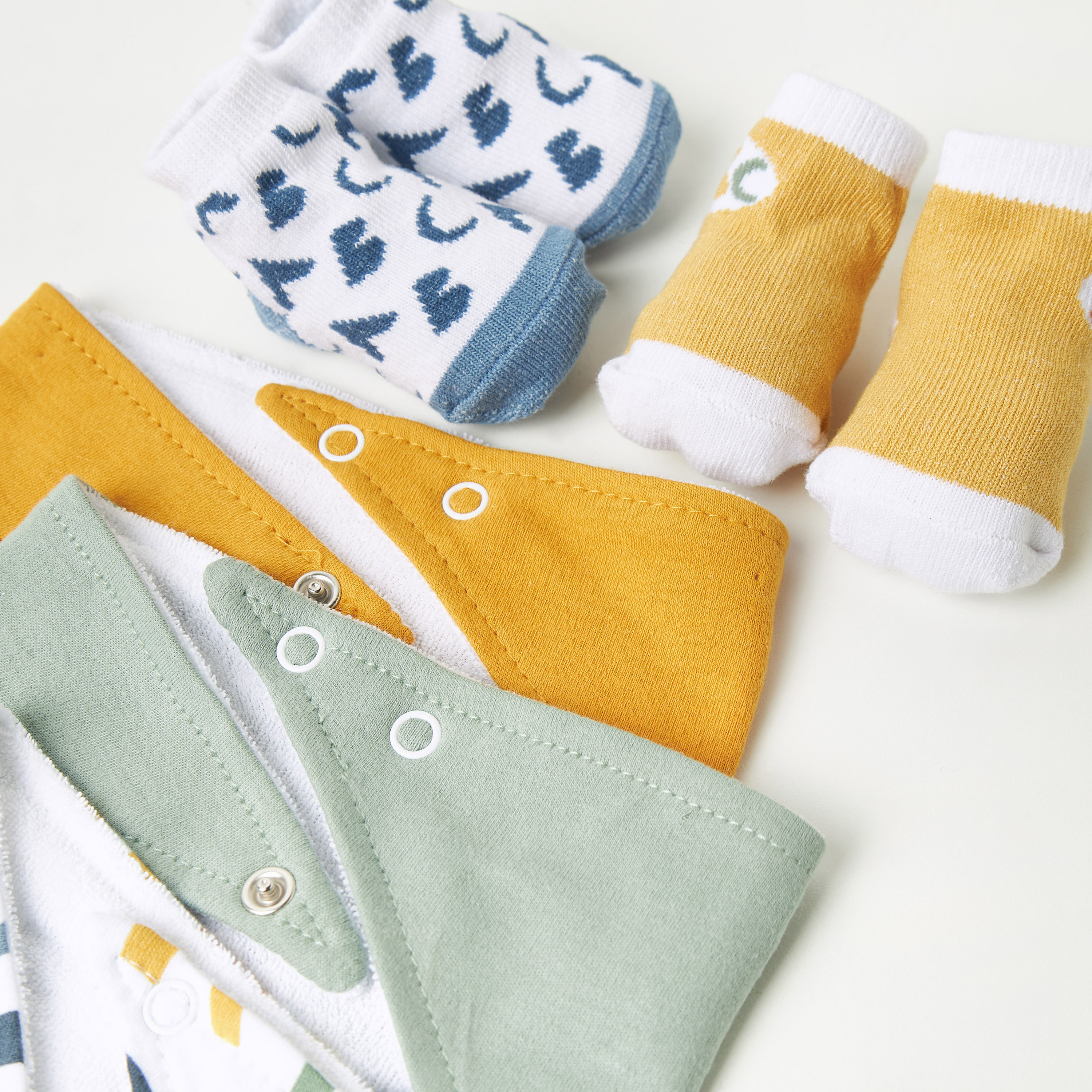 طقم مرايل وأبوات بطبعات فيل 5 قطع من جونيورز-baby-feeding-bibs-image-5