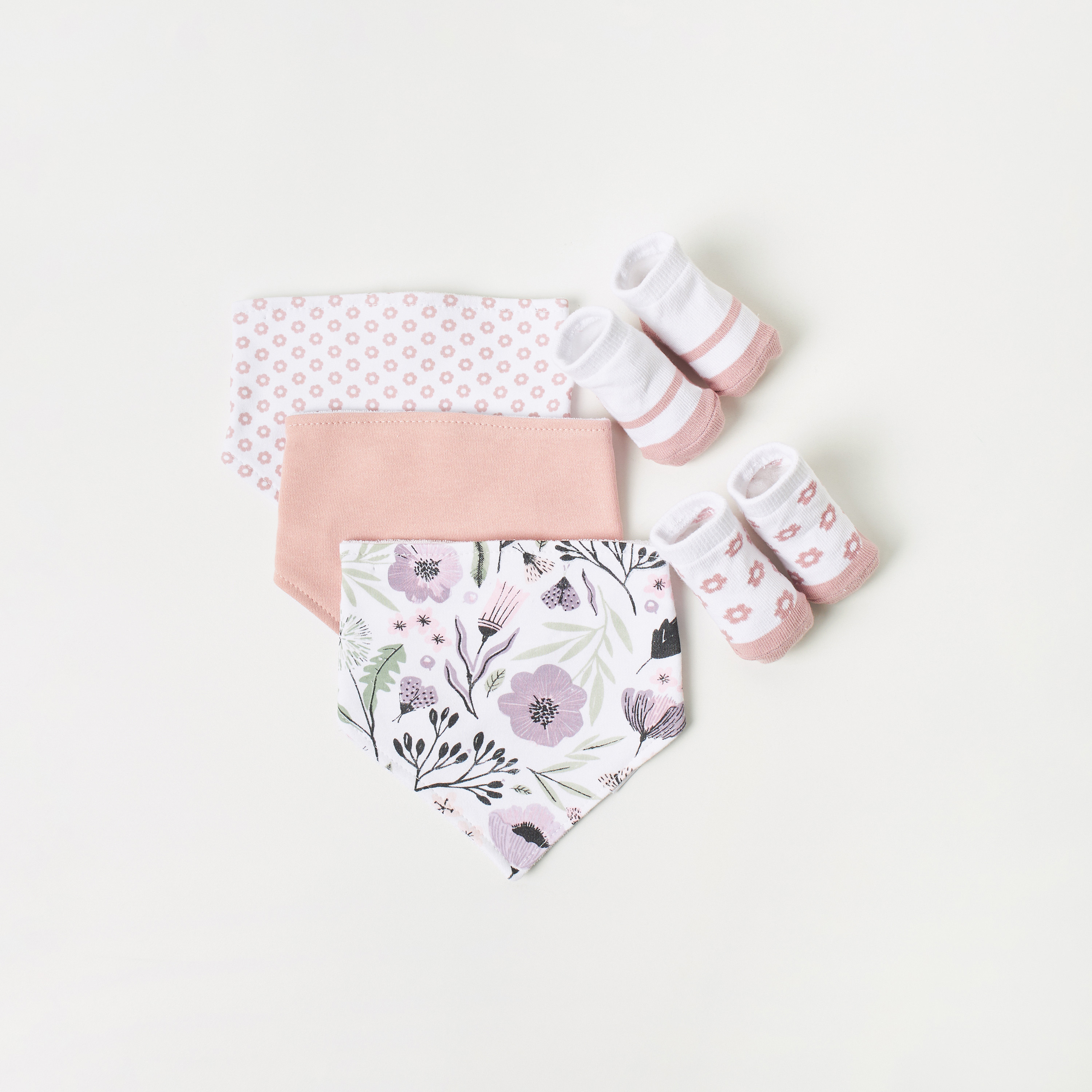 Juniors 5-Piece Printed Bibs and Booties Set-baby-feeding-bibs-image-1