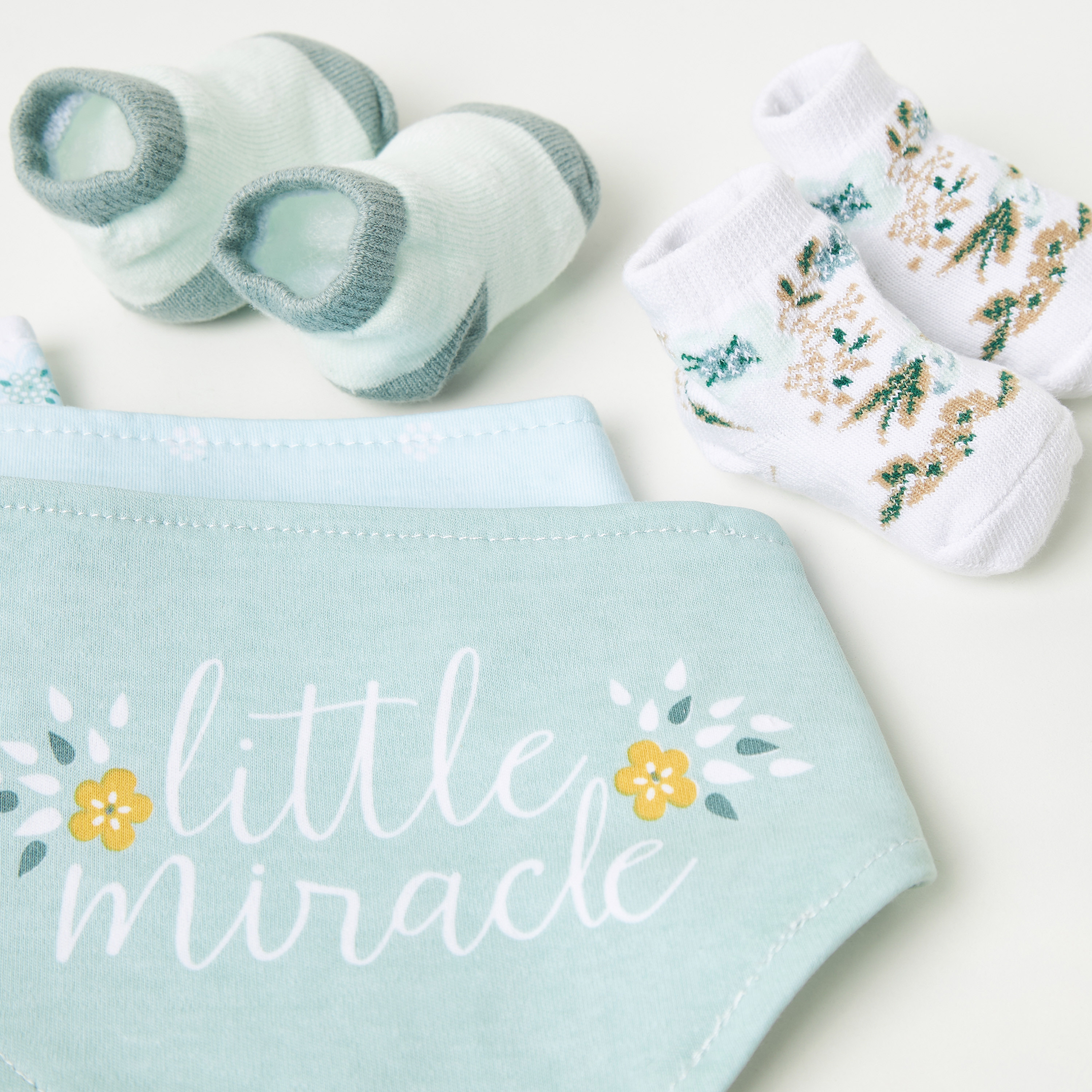 Juniors 5-Piece Printed Bib and Booties Set-baby-feeding-bibs-image-4