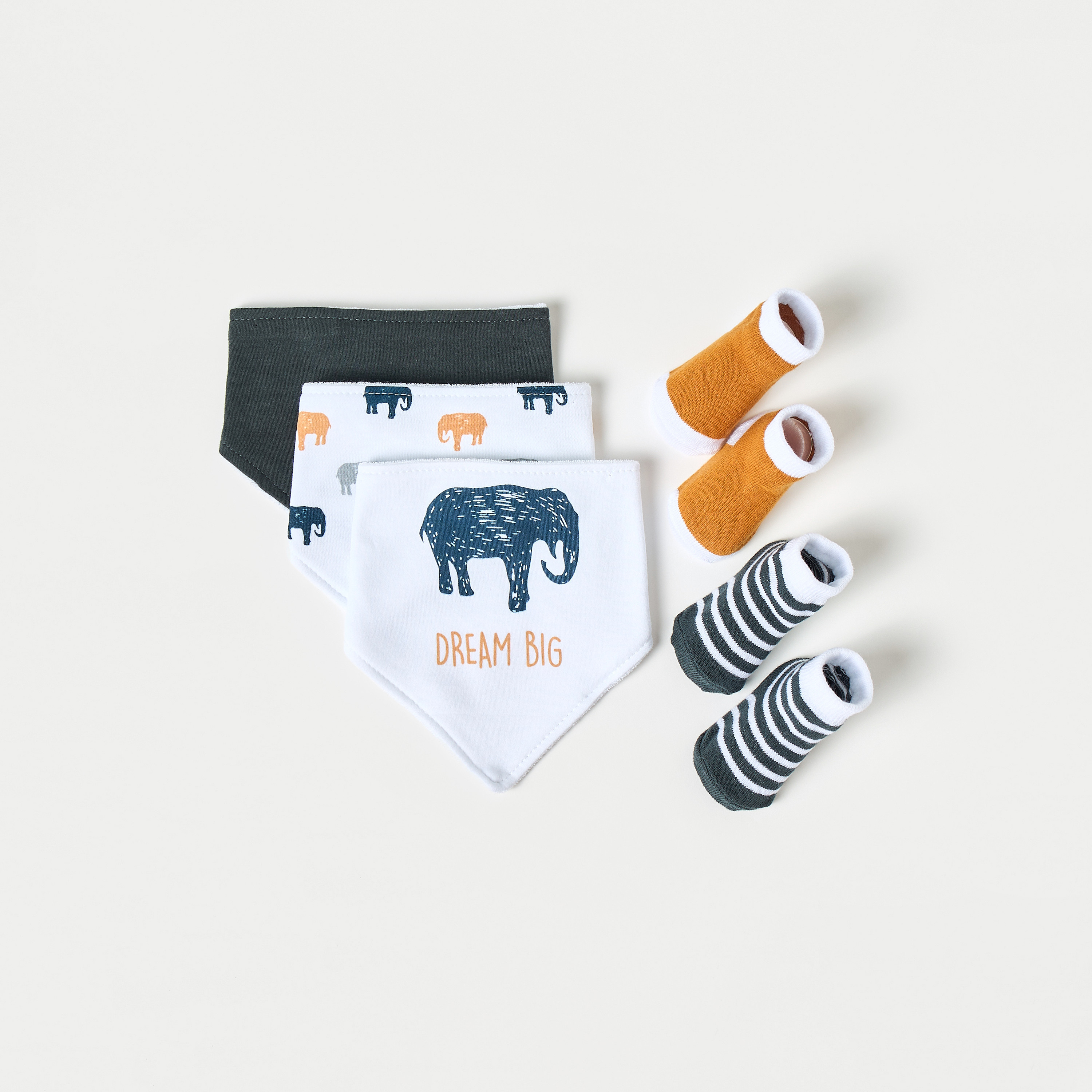 Juniors 5-Piece Printed Bib and Booties Set-baby-boys-shoes-booties-image-1