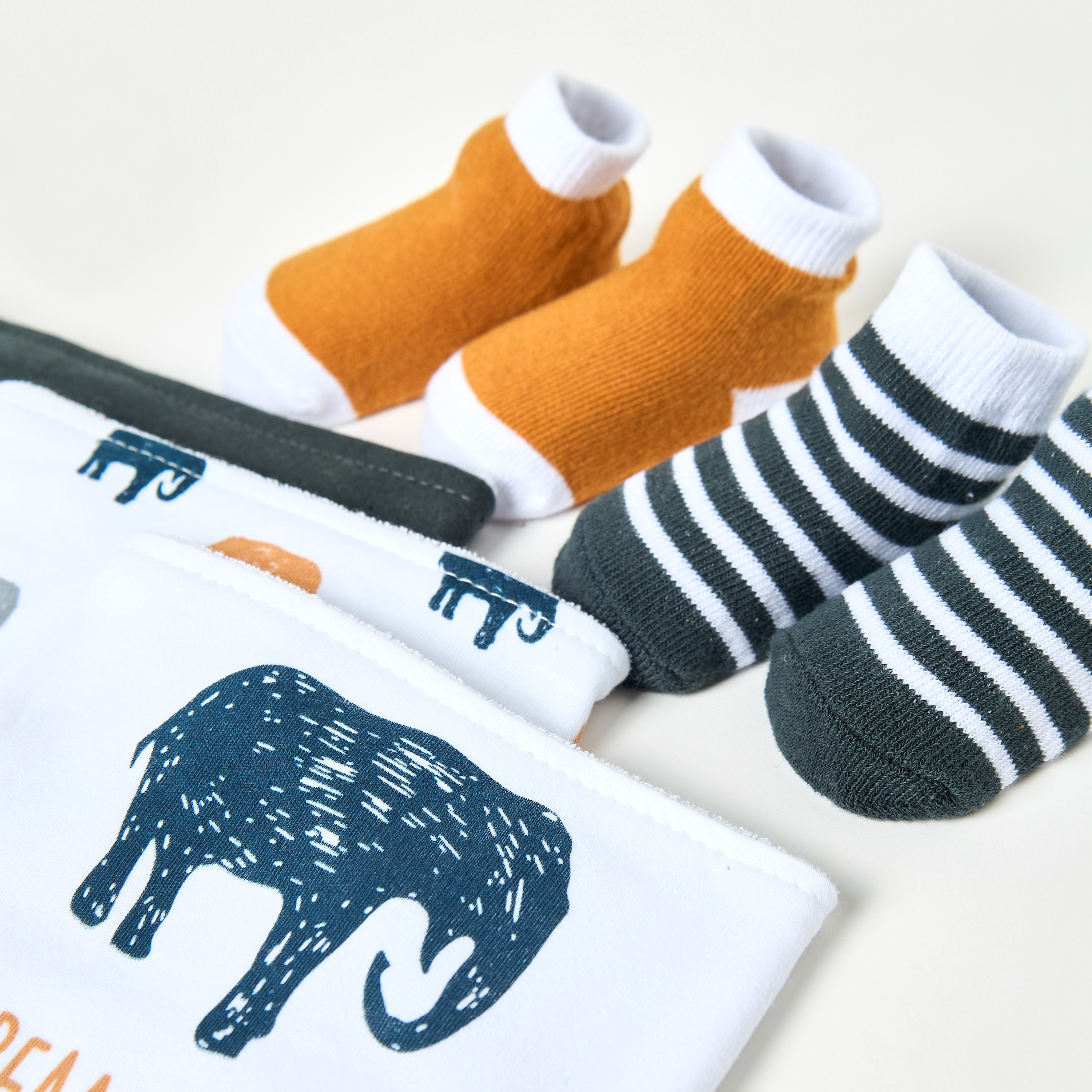 Juniors 5-Piece Printed Bib and Booties Set-baby-boys-shoes-booties-image-4