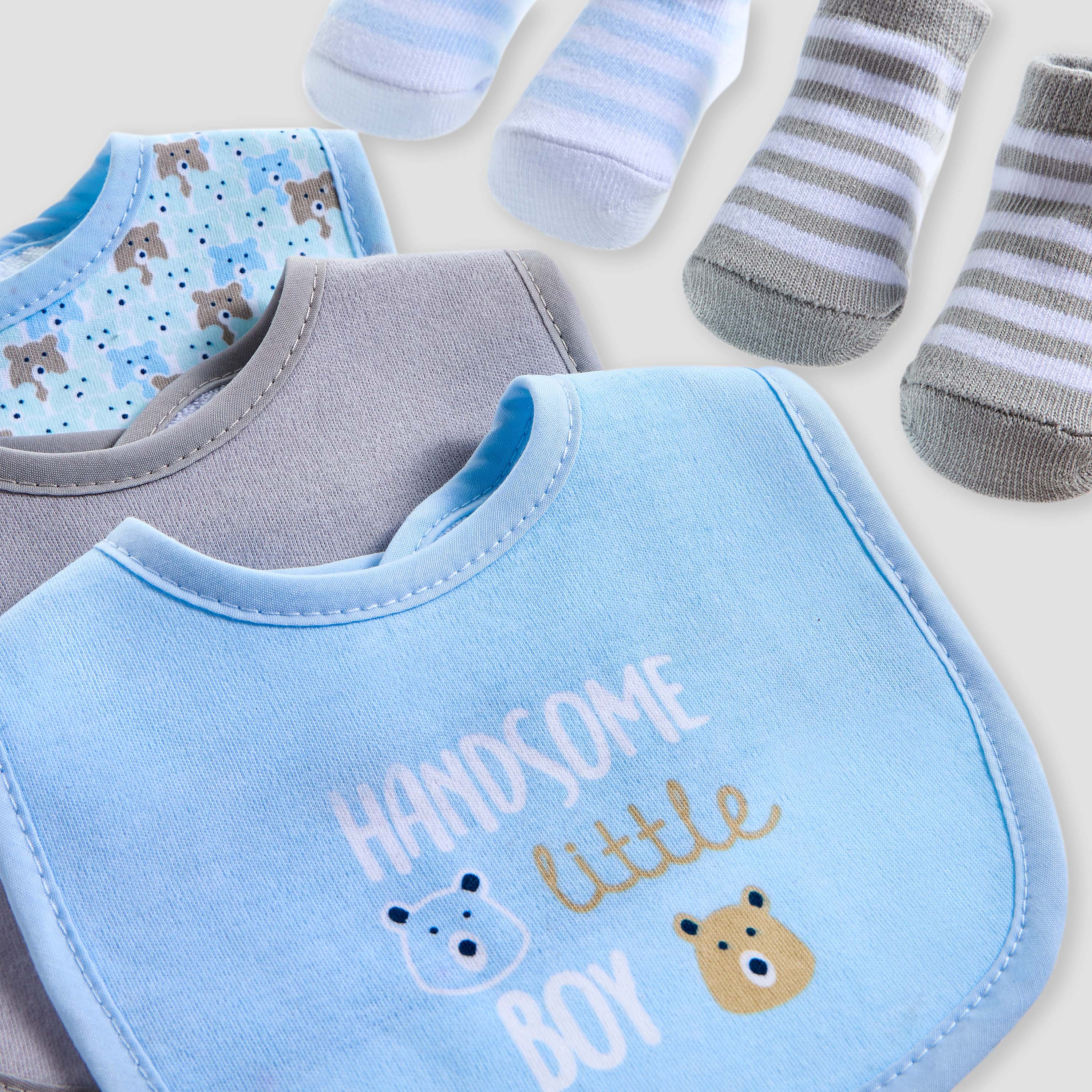 Juniors 5-Piece Printed Bib and Booties Set-baby-boys-shoes-booties-image-4