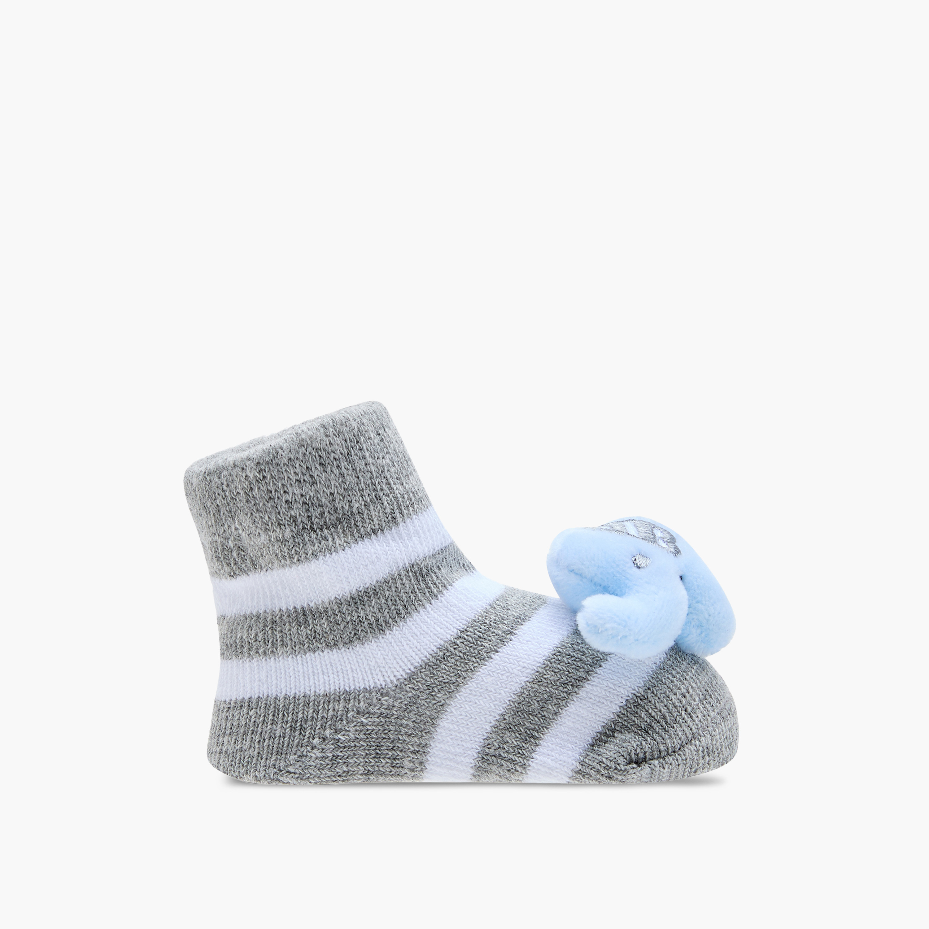 Juniors Elephant Detail Booties and Wristband Set-baby-boys-shoes-booties-image-3