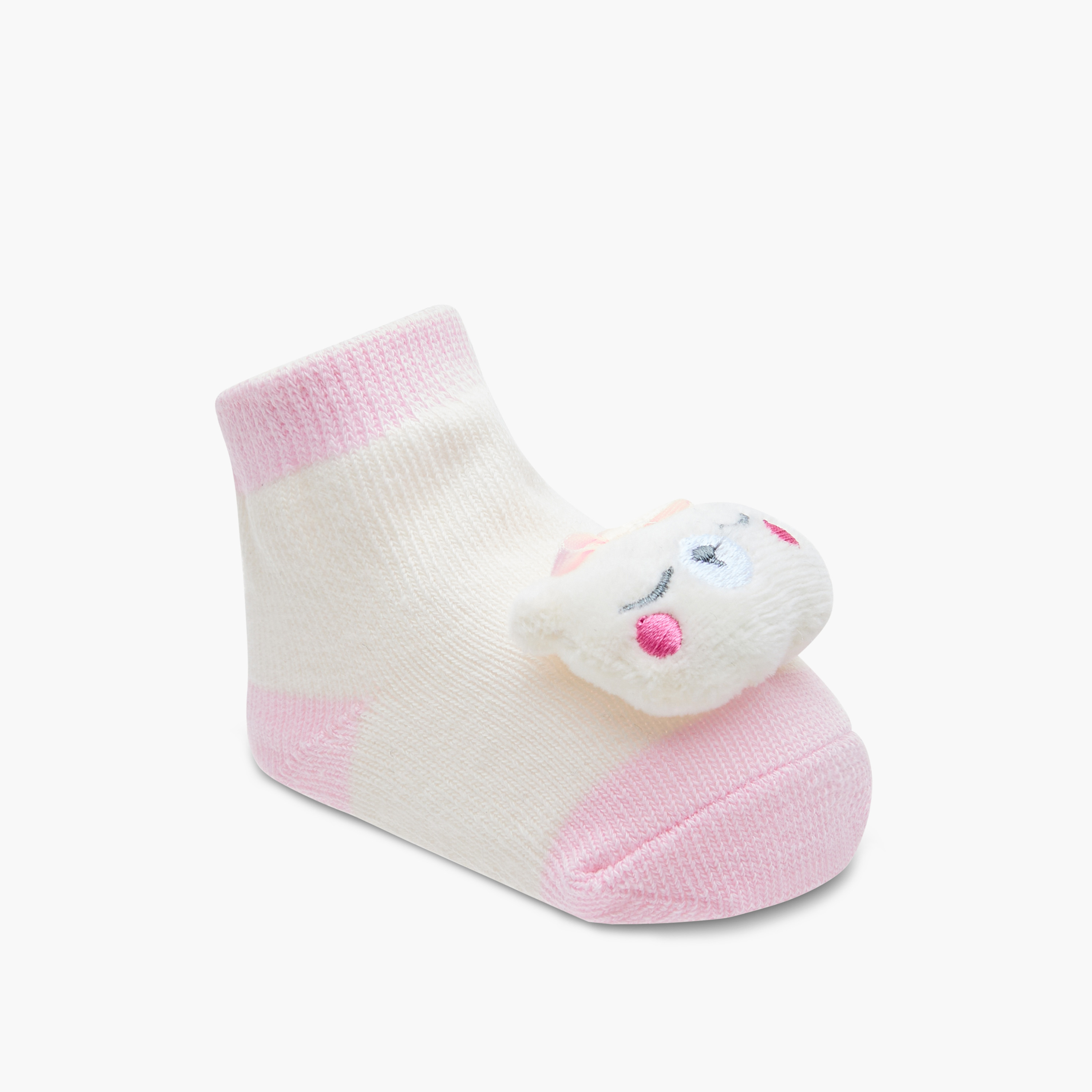 Juniors Teddy Applique Booties and Wristband Set-baby-girls-shoes-booties-image-2