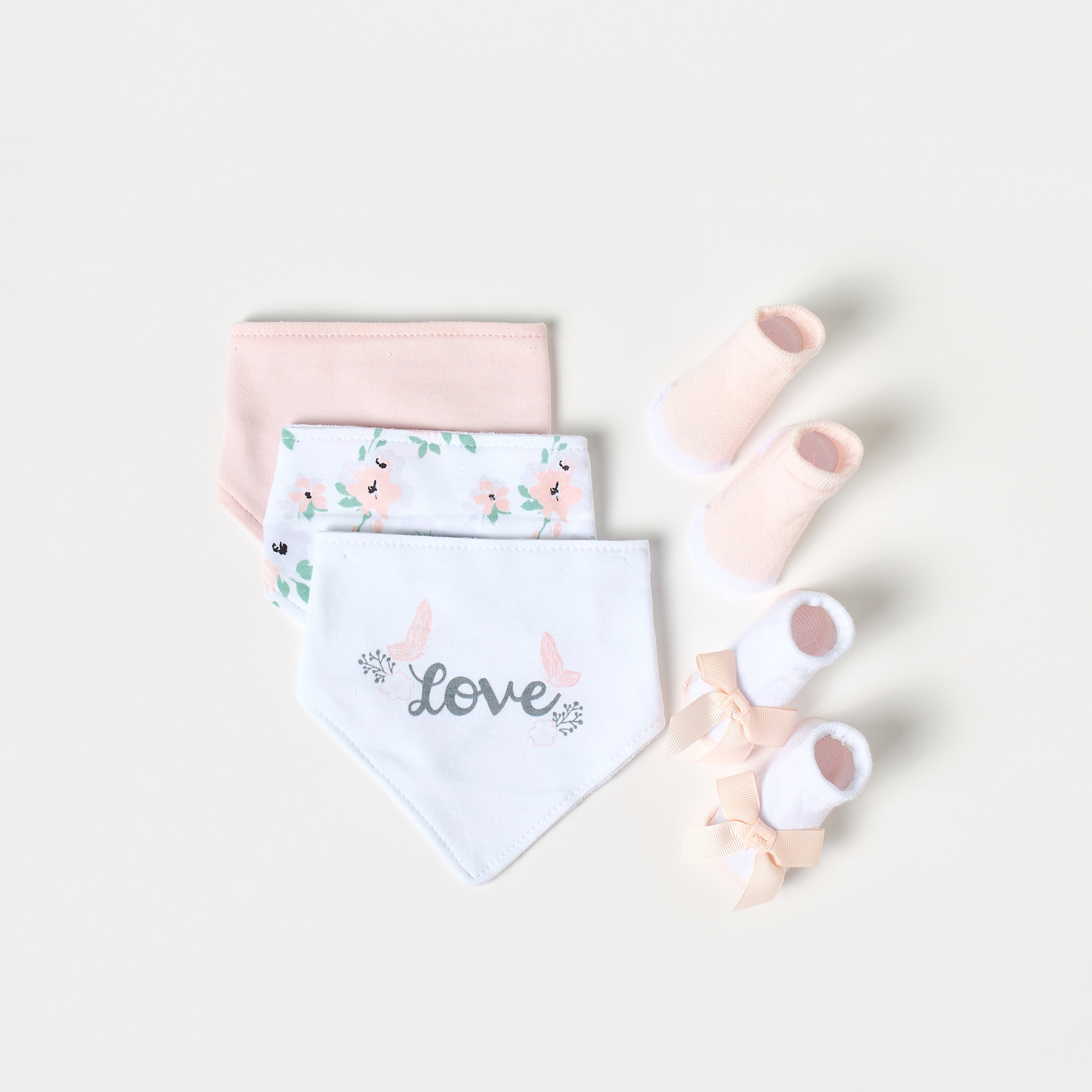 Juniors 5-Piece Printed Bib and Booties Set-baby-feeding-bibs-image-1