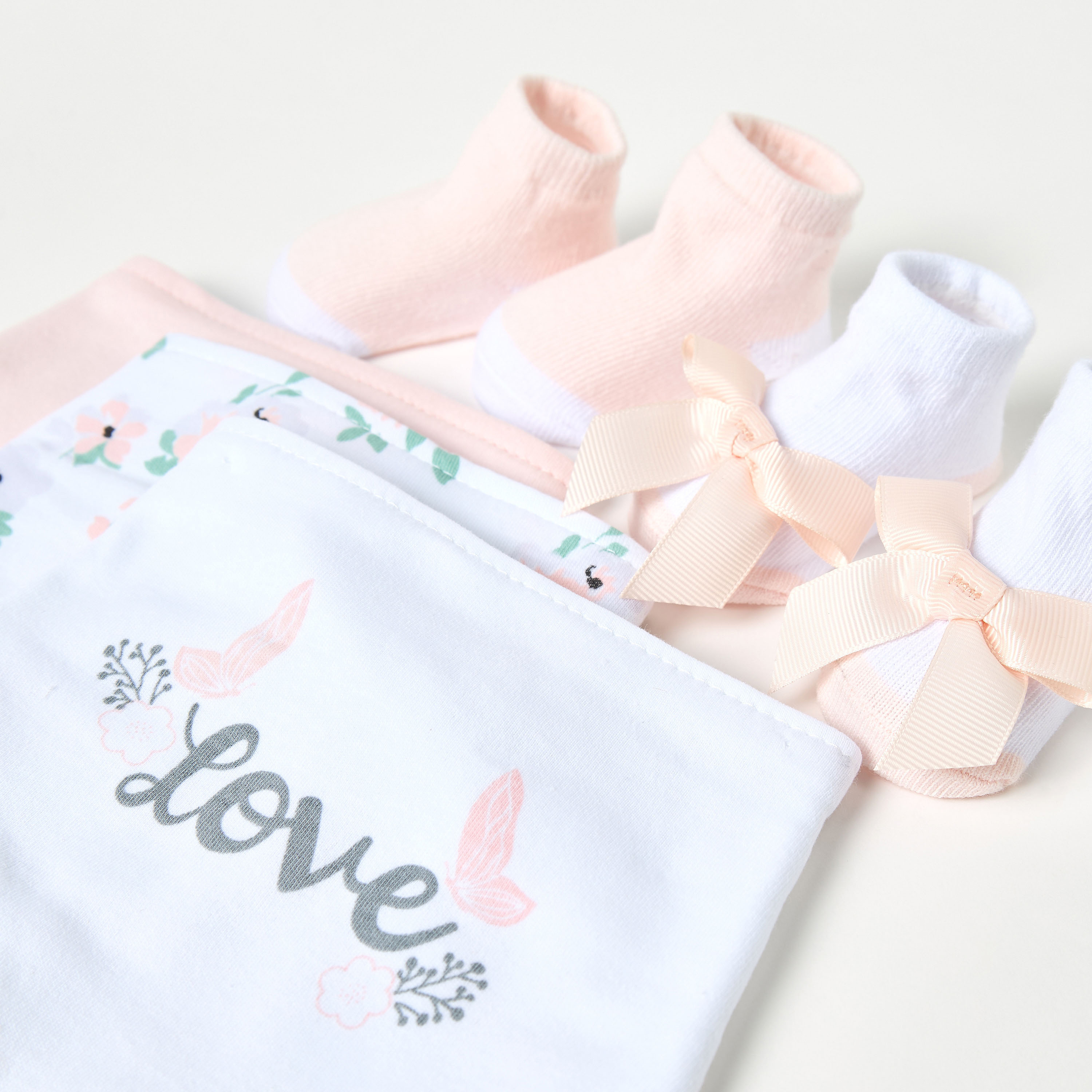 Juniors 5-Piece Printed Bib and Booties Set-baby-feeding-bibs-image-4
