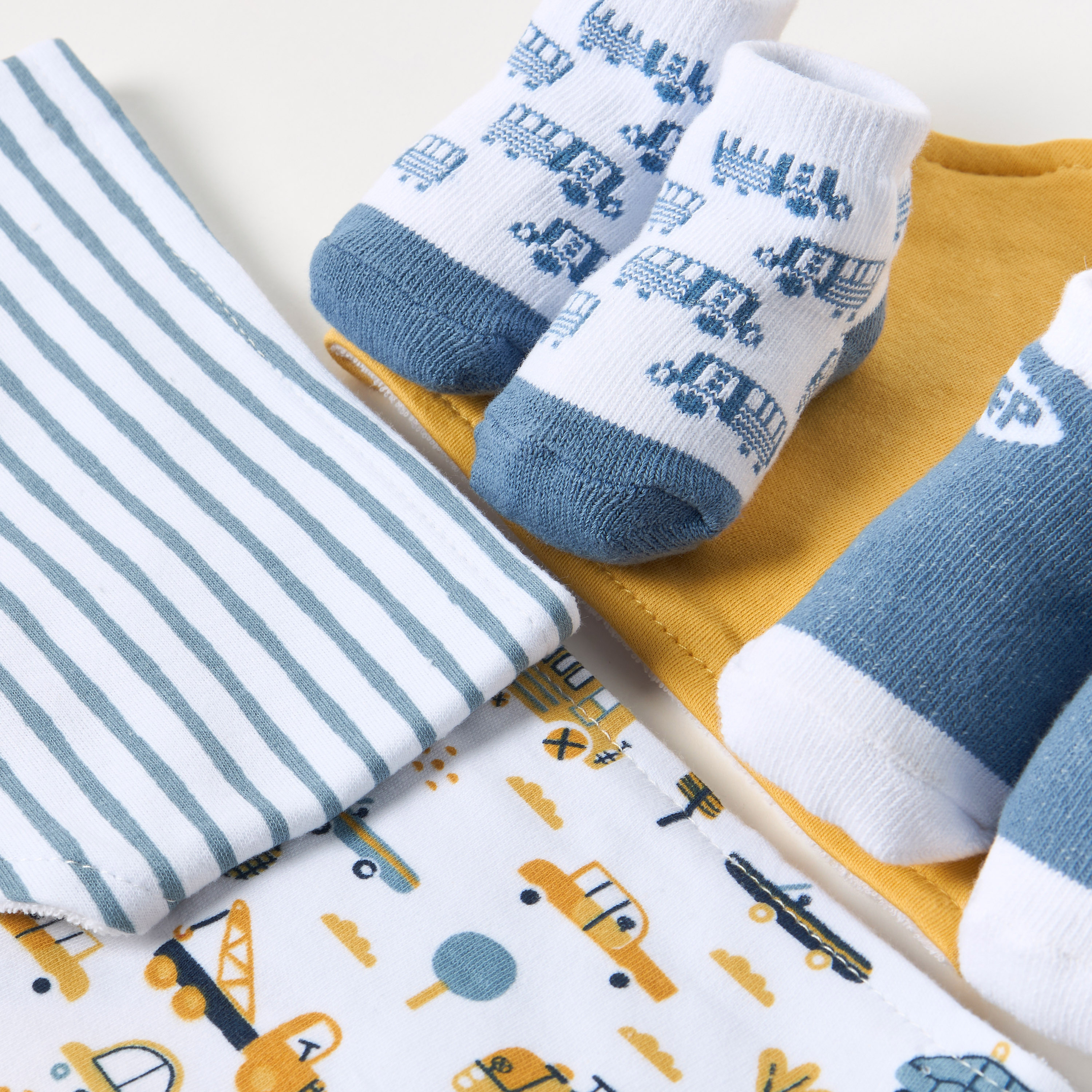 Juniors 5-Piece Printed Bib and Booties Set-baby-feeding-bibs-image-4