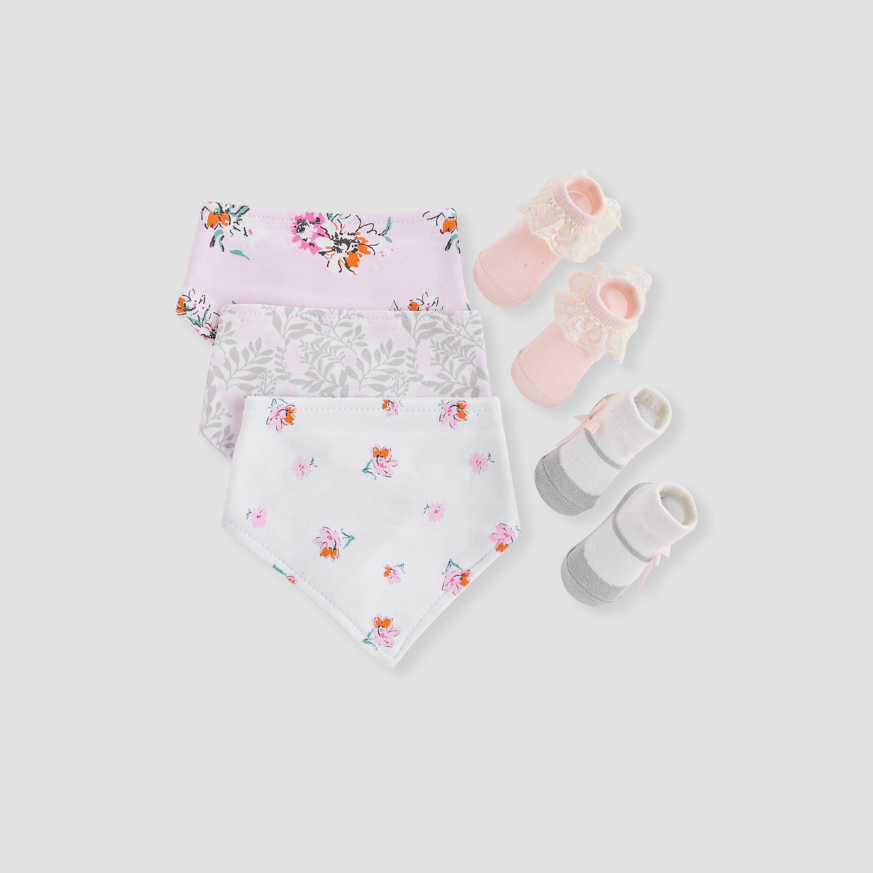 Juniors Printed 5-Piece Bib and Booties Set-baby-feeding-bibs-image-1