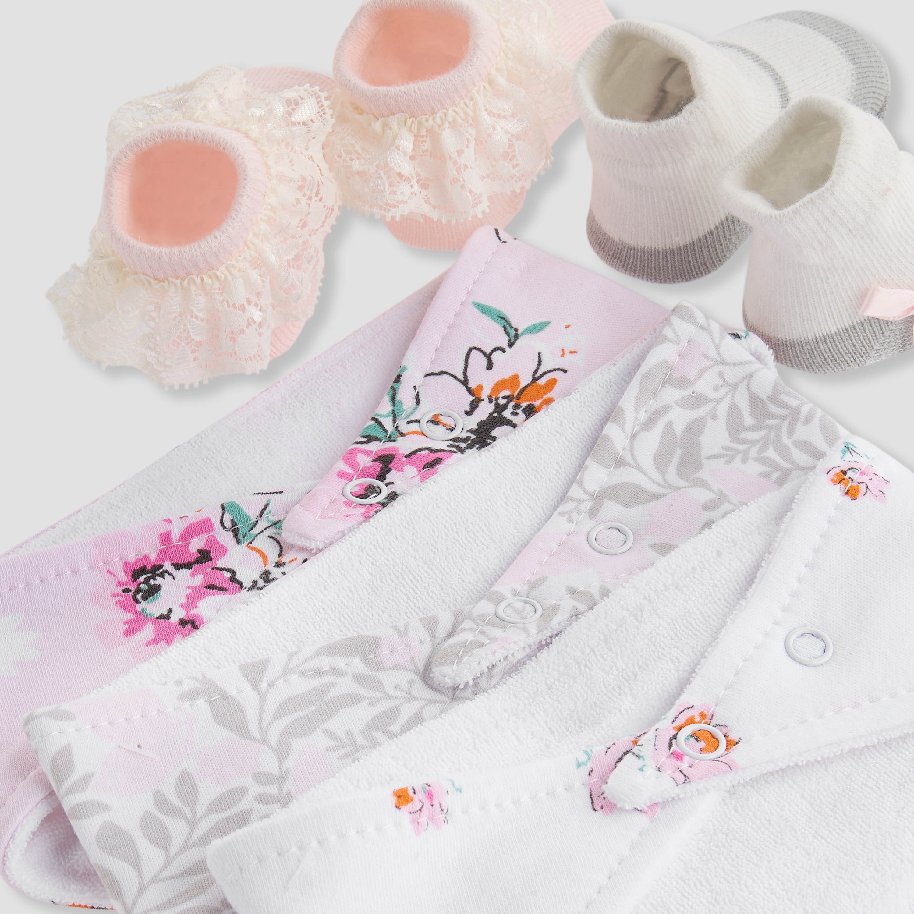 Juniors Printed 5-Piece Bib and Booties Set-baby-feeding-bibs-image-5