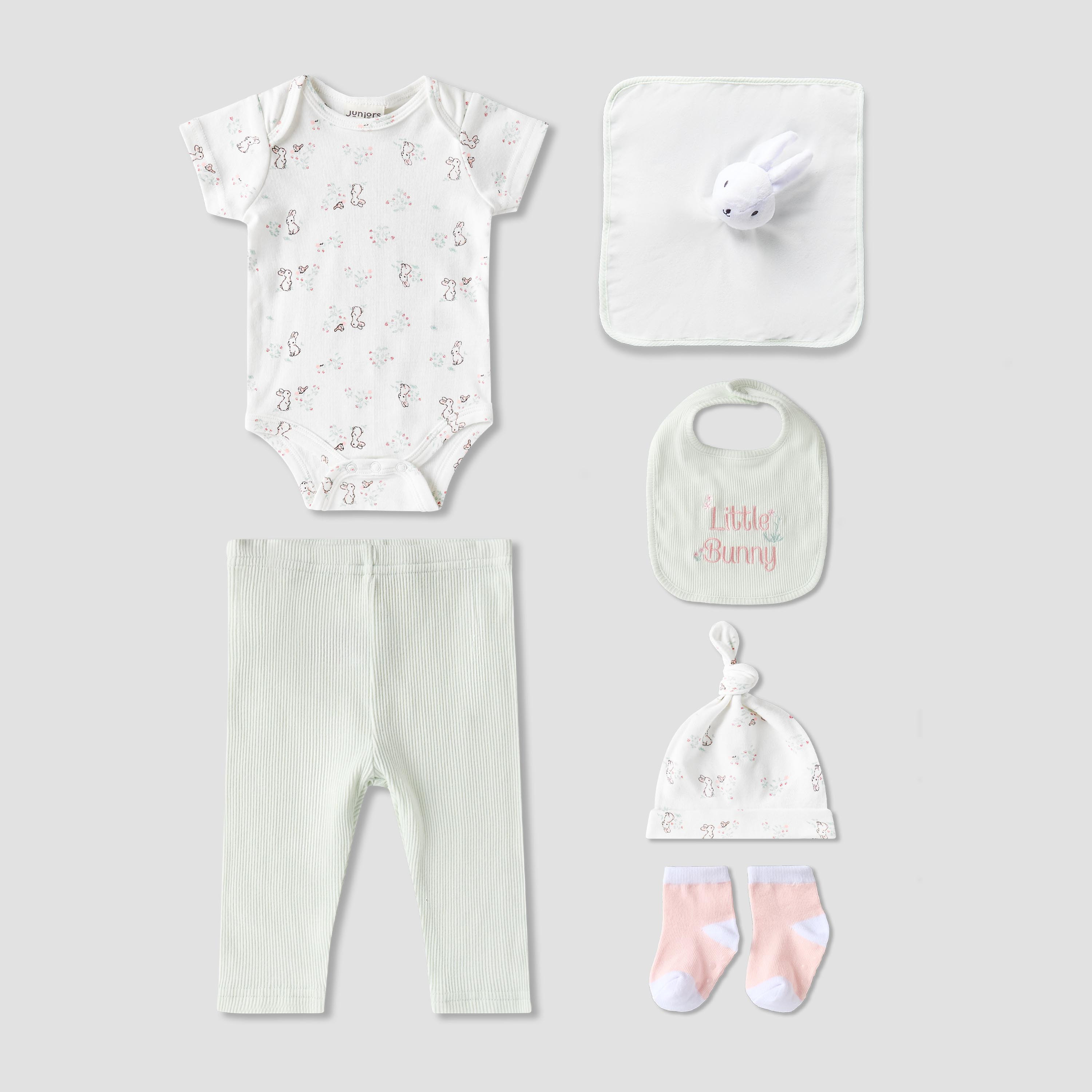 Set of 8 Juniors Clothing Gift Set with Bunny Print-baby-girls-clothing-setsandcoords-image-1