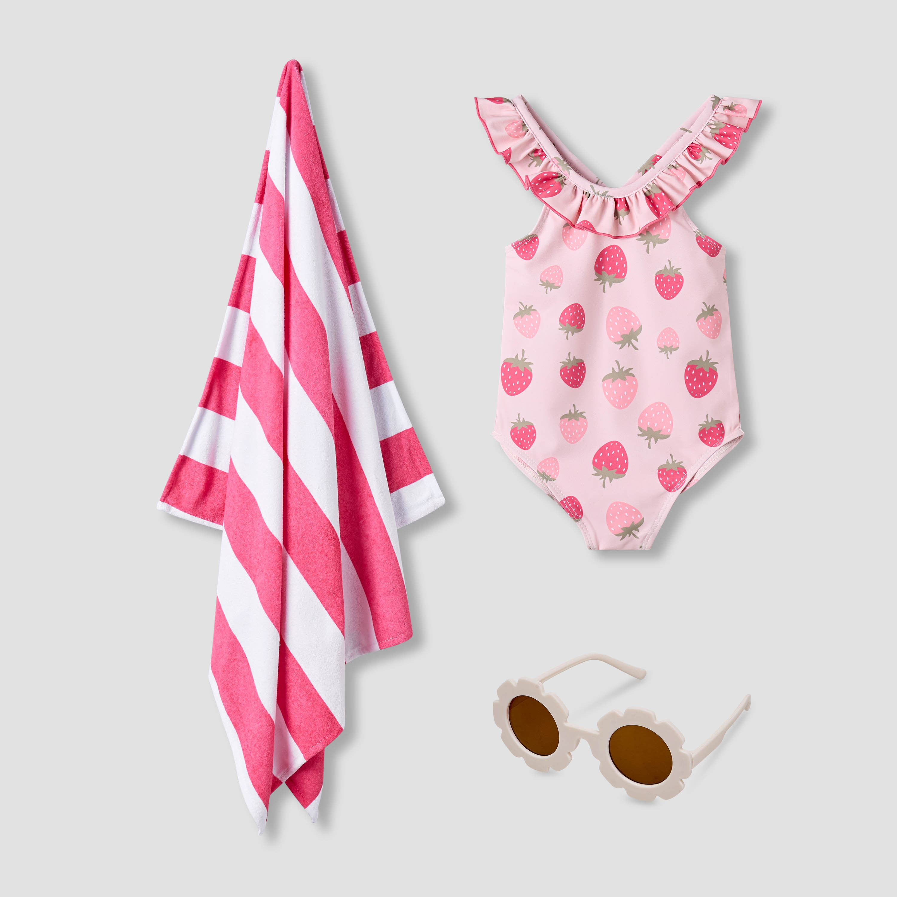 Set of 3 Juniors Girls Strawberry Print Swimsuit-baby-girls-clothing-swimwear-image-1