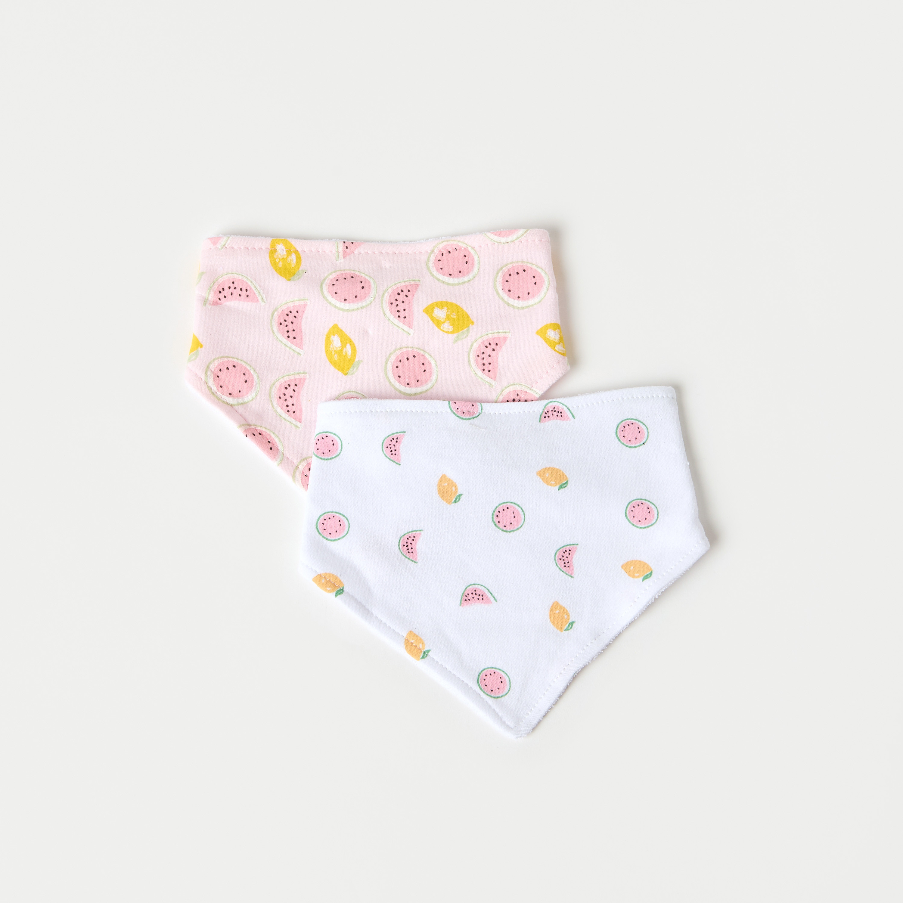 طقم مريلة وربطة رأس 4 قطع بِطبعات فواكه من جونيورز-baby-feeding-bibs-image-2