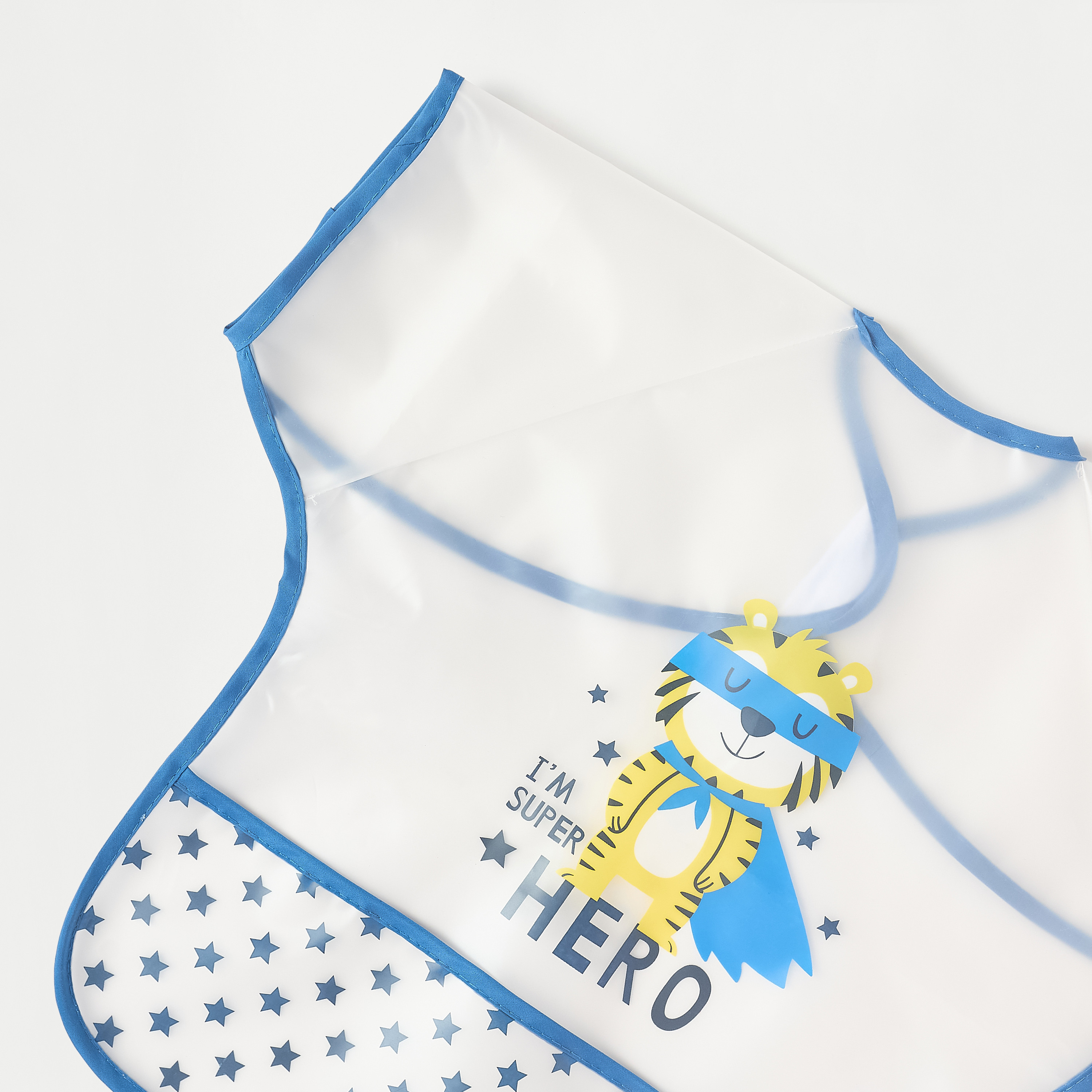 Juniors Tiger Print Apron Bib with Short Sleeves-baby-feeding-bibs-image-3