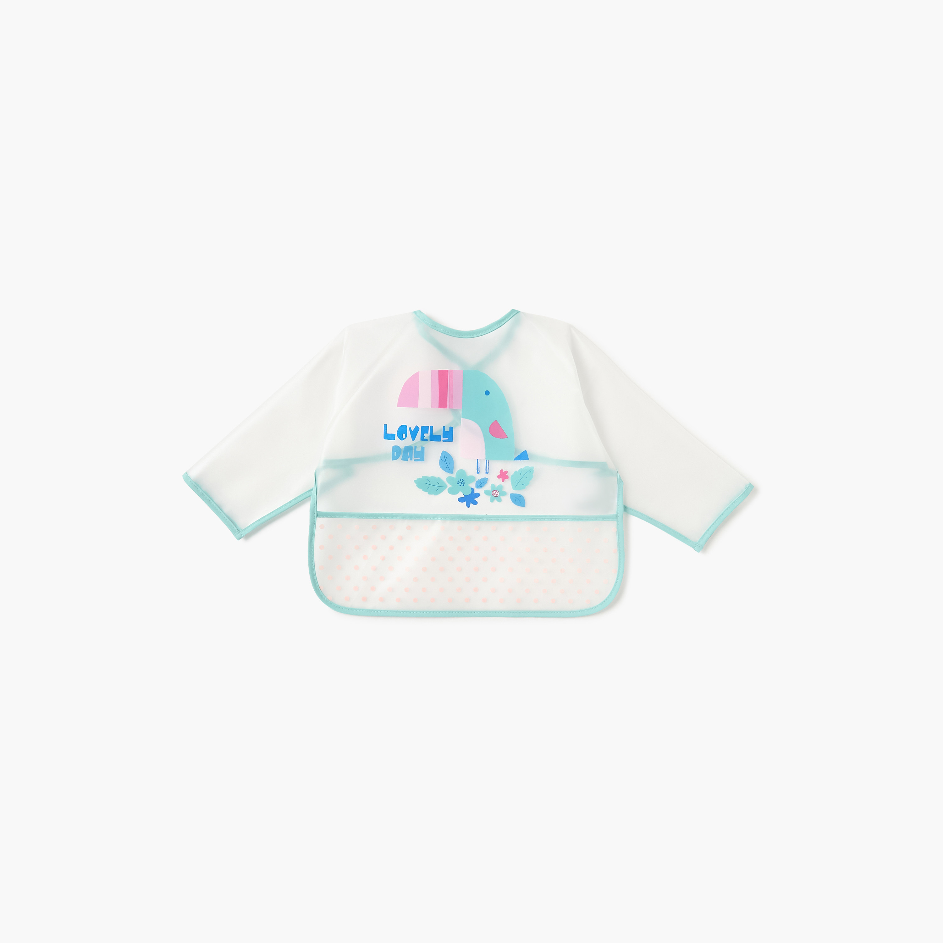 مريلة مئرز بطبعات طائر وأكمام طويلة من جونيورز-baby-feeding-bibs-image-1