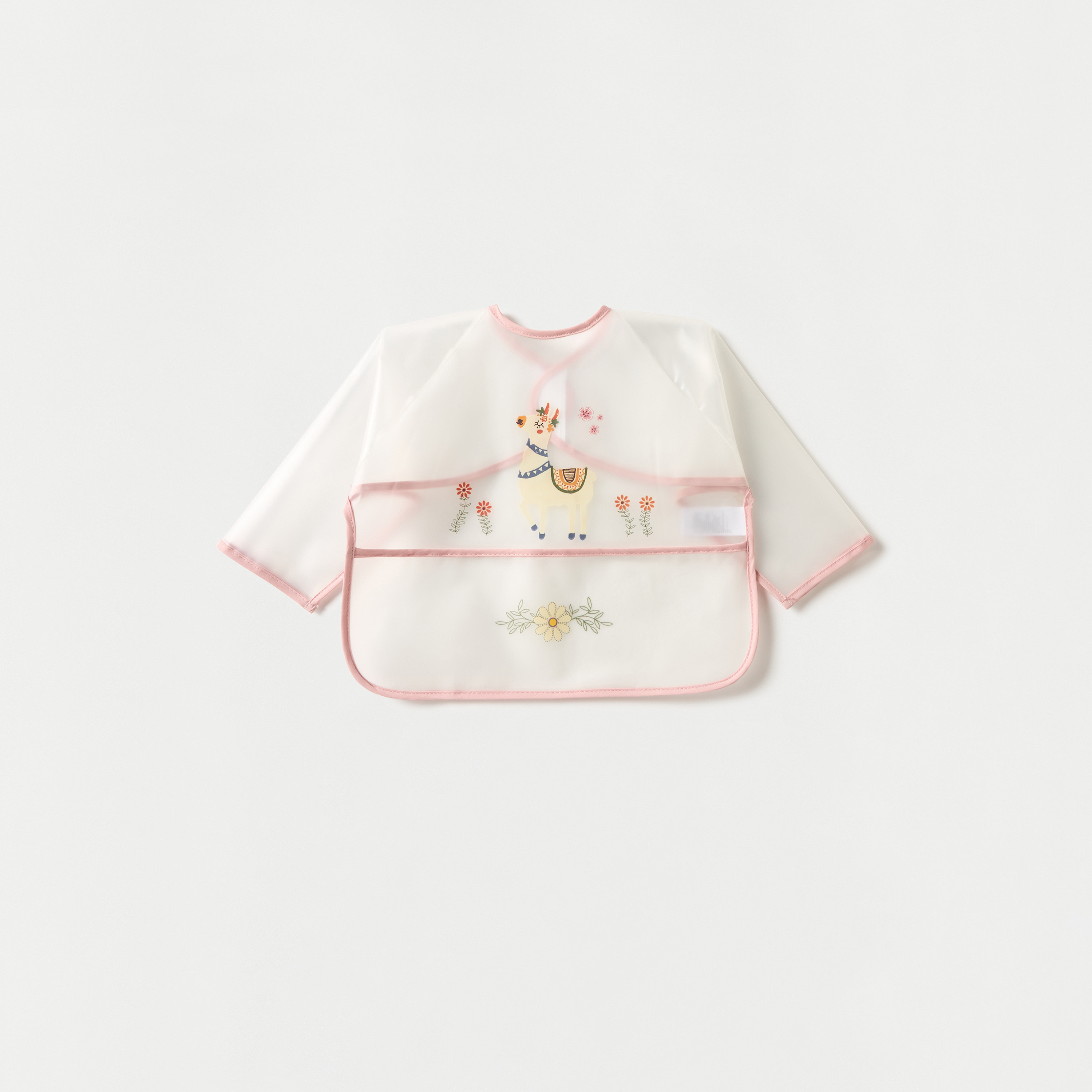 مريلة بأكمام طويلة وطبعات جرافيك مع شريط إغلاق من جونيورز-baby-feeding-bibs-image-1