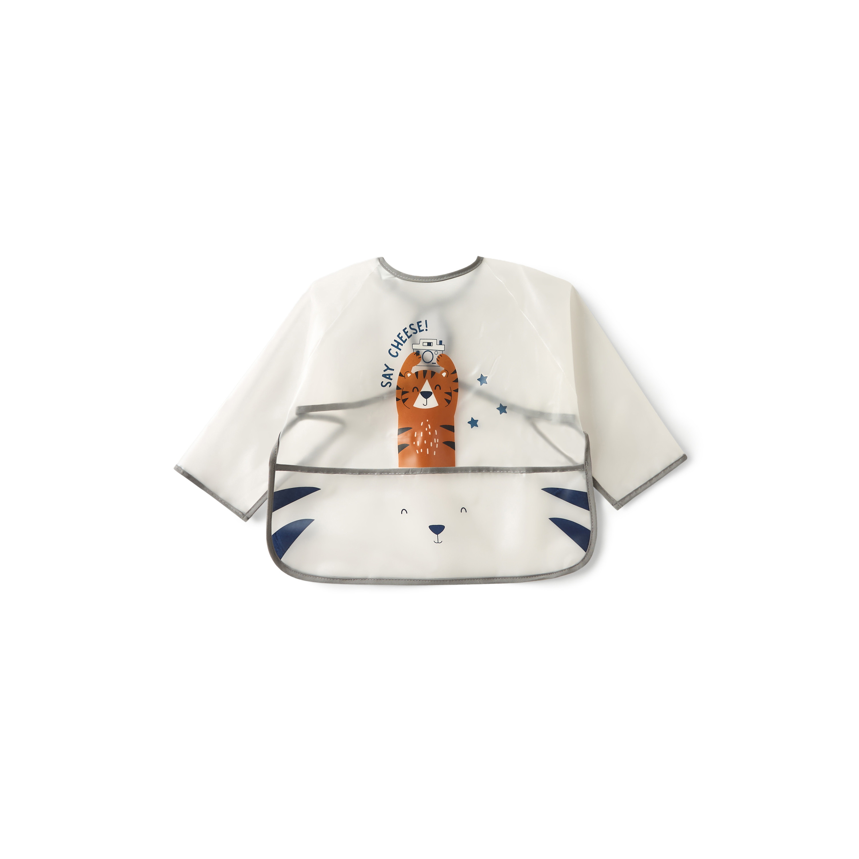 Juniors Graphic Print Long Sleeves Bib with Hook and Loop Closure-baby-feeding-bibs-image-1