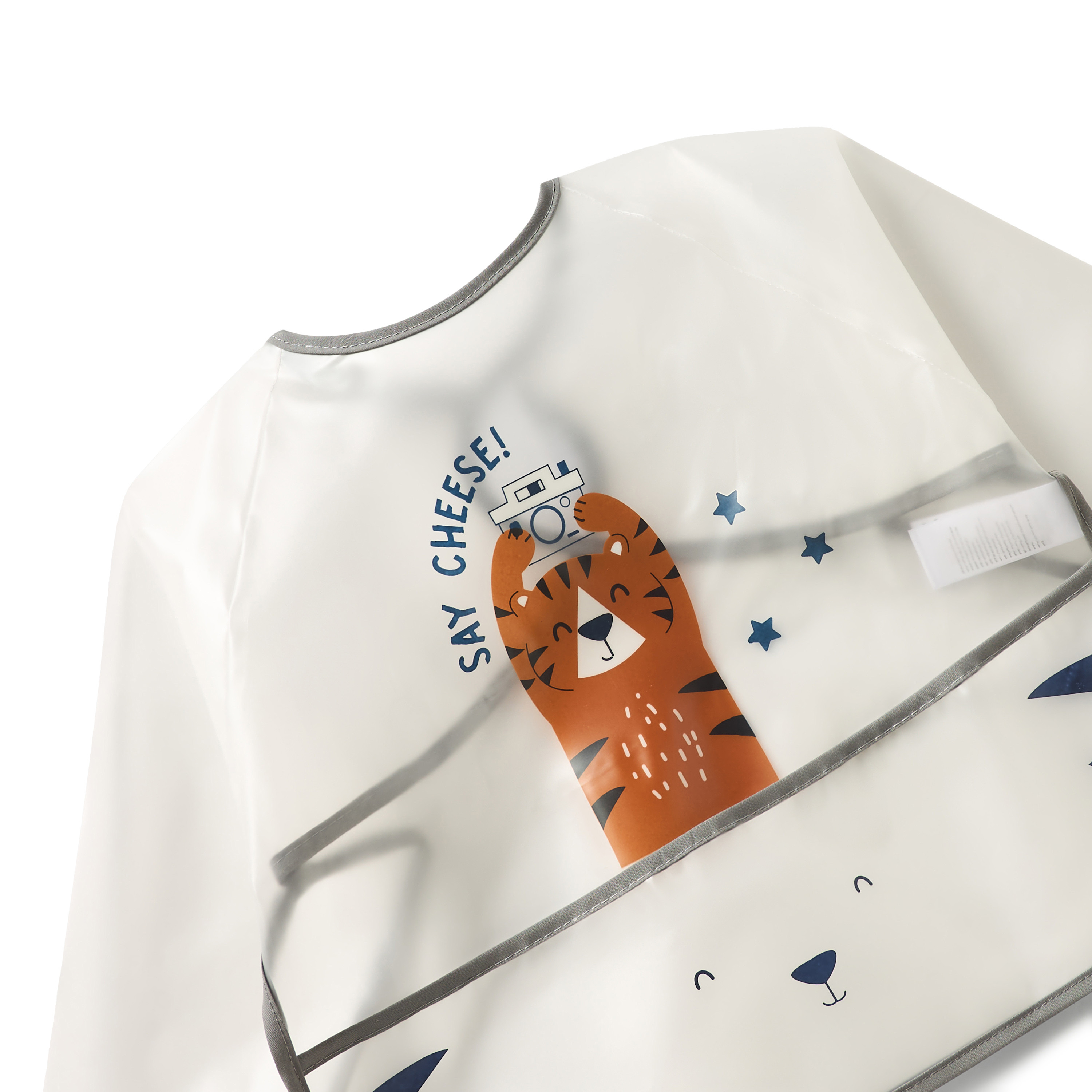 Juniors Graphic Print Long Sleeves Bib with Hook and Loop Closure-baby-feeding-bibs-image-3
