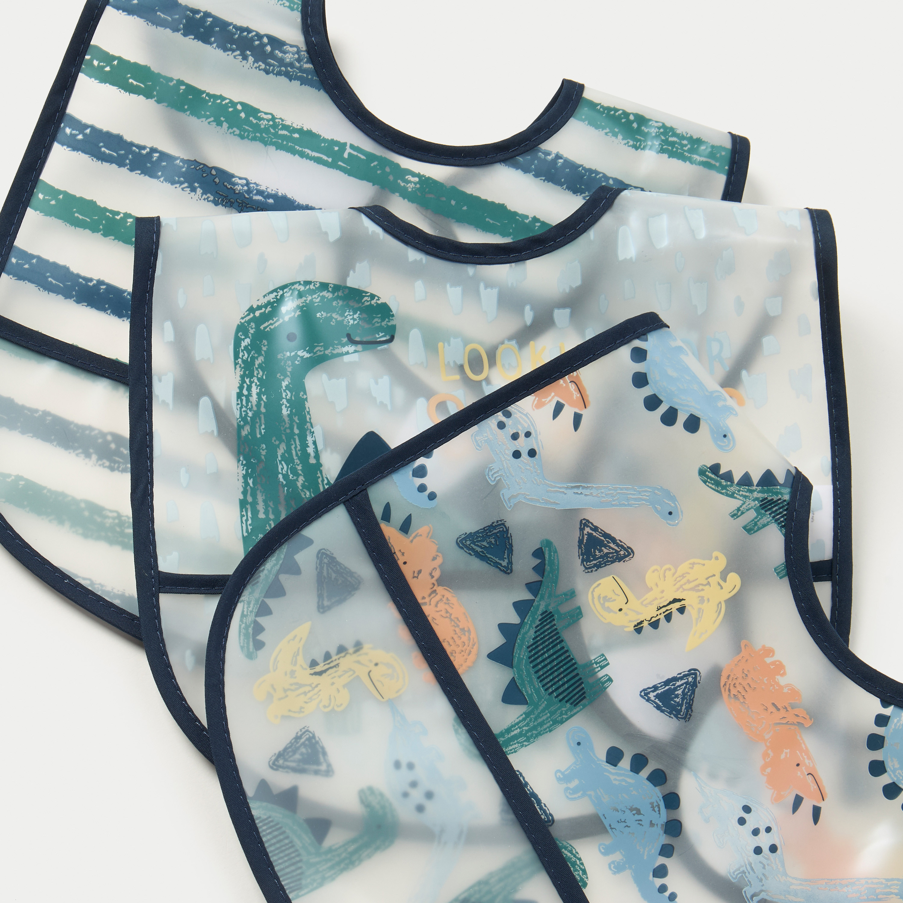 Juniors Printed Bib with Hook and Loop Closure - Set of 3-baby-feeding-bibs-image-5