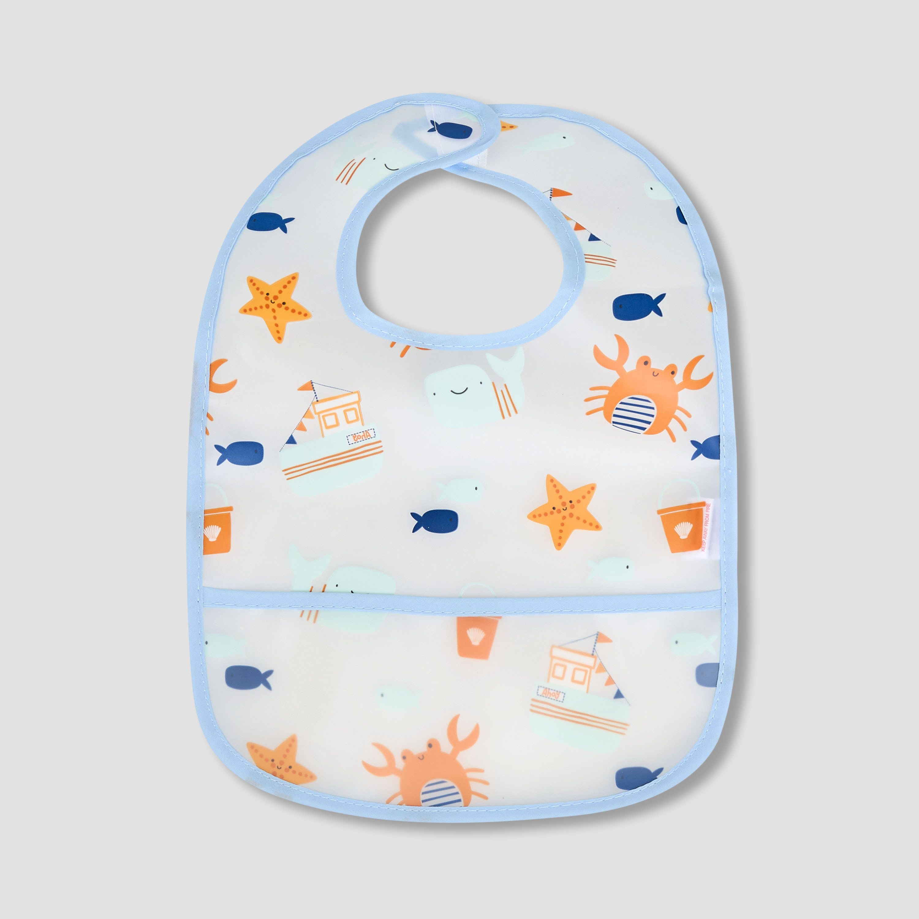 Pack of 2 Juniors Baby Bib with Sea Life Print-baby-feeding-bibs-image-2