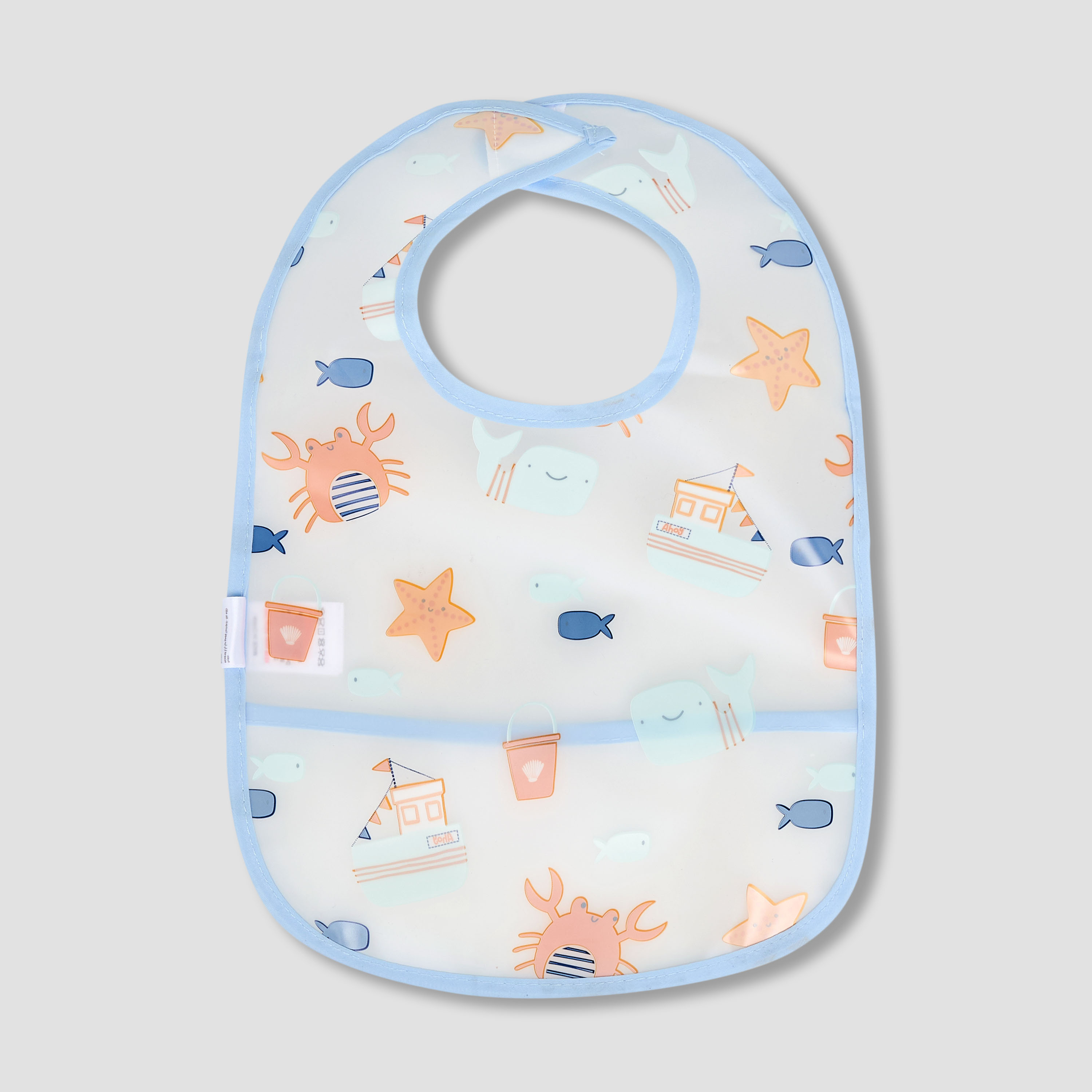 Pack of 2 Juniors Baby Bib with Sea Life Print-baby-feeding-bibs-image-3
