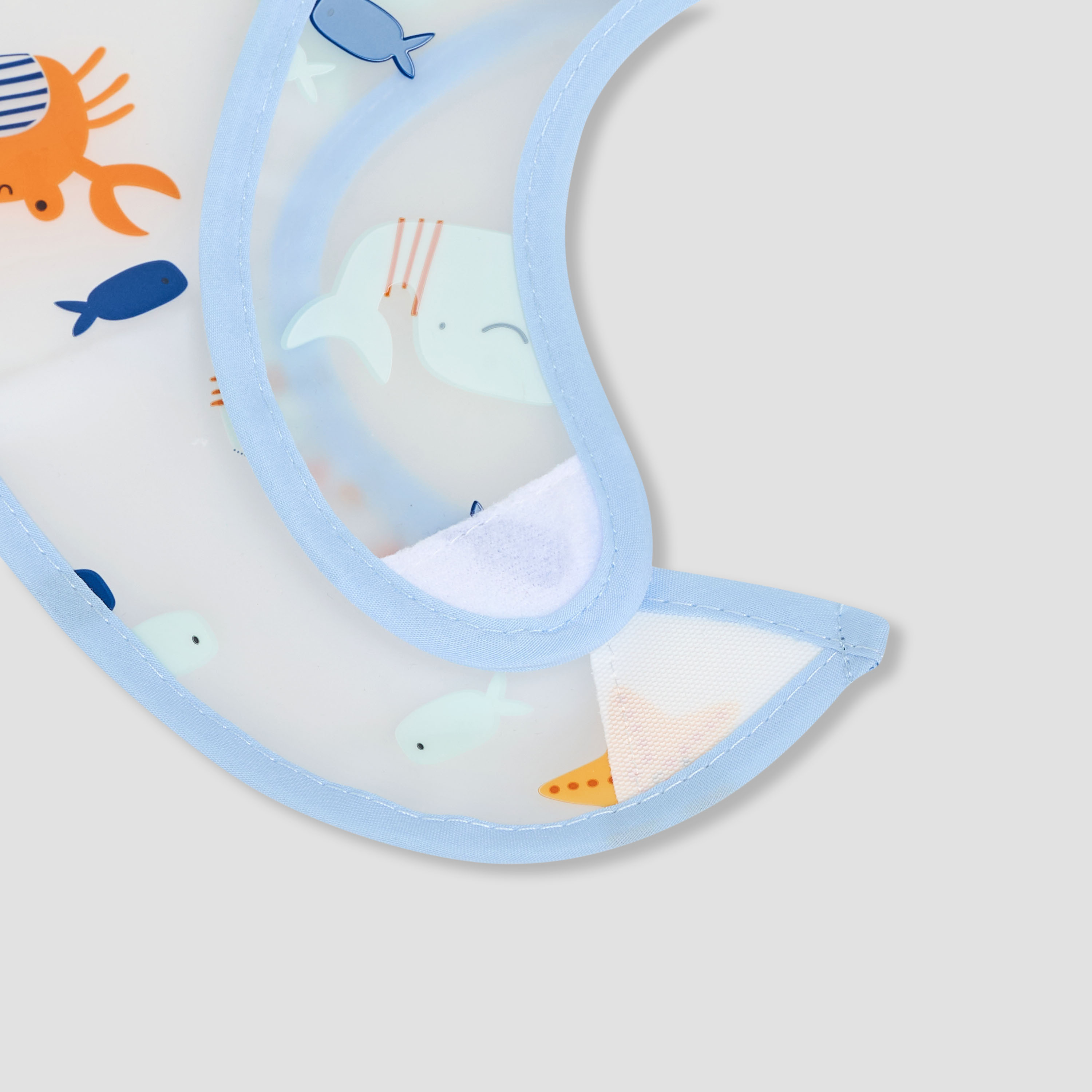 Pack of 2 Juniors Baby Bib with Sea Life Print-baby-feeding-bibs-image-6