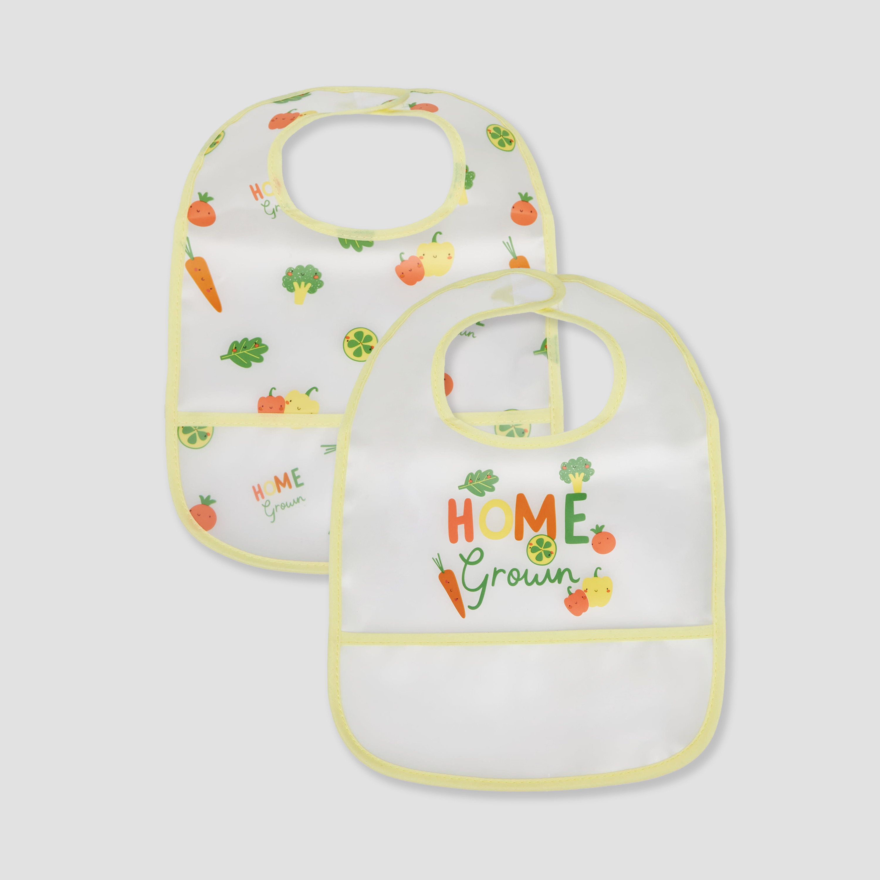 Pack of 2 Juniors Baby Bib with Vegetable Print-baby-feeding-bibs-image-1