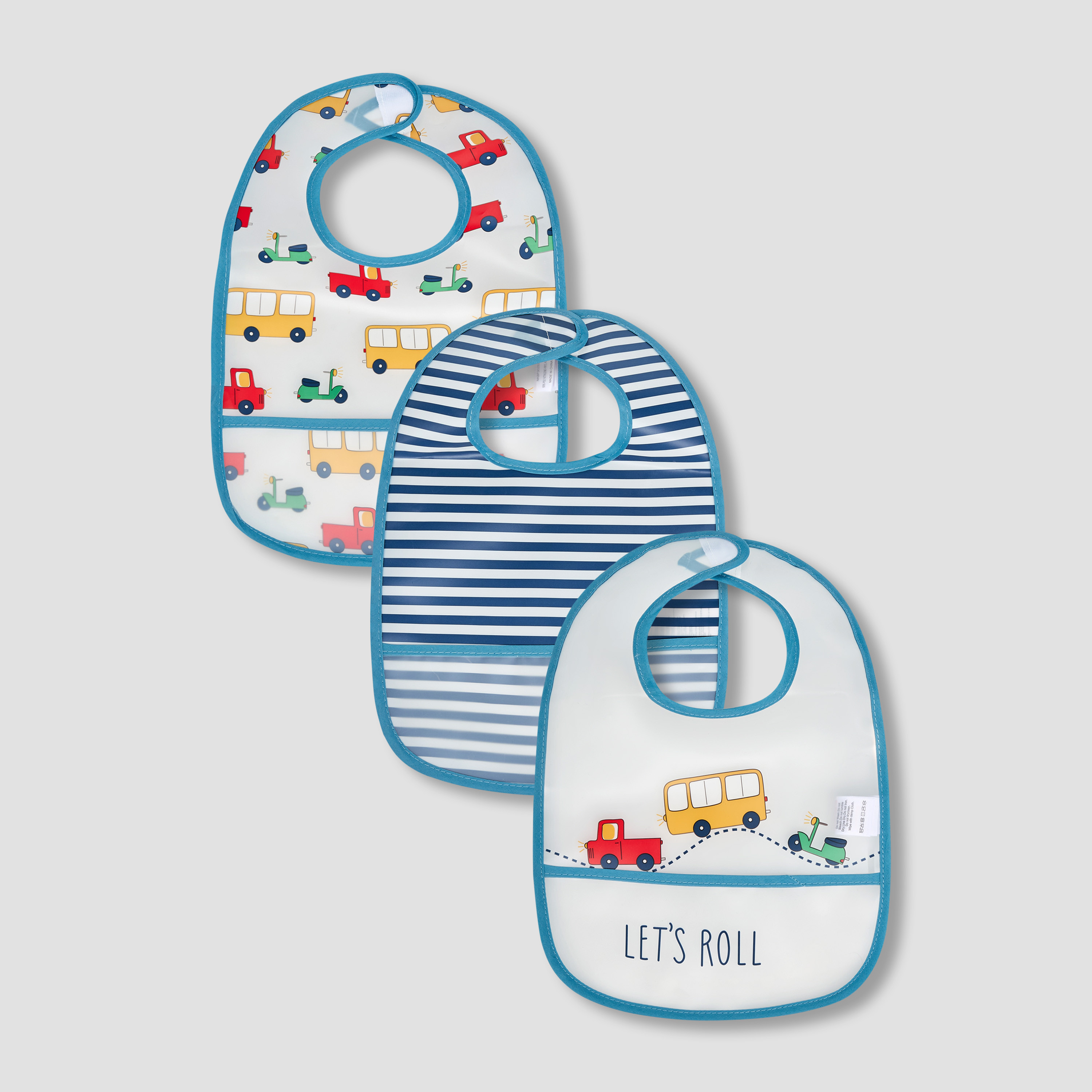 Pack of 3 Juniors Baby Bib with Print-baby-feeding-bibs-image-1