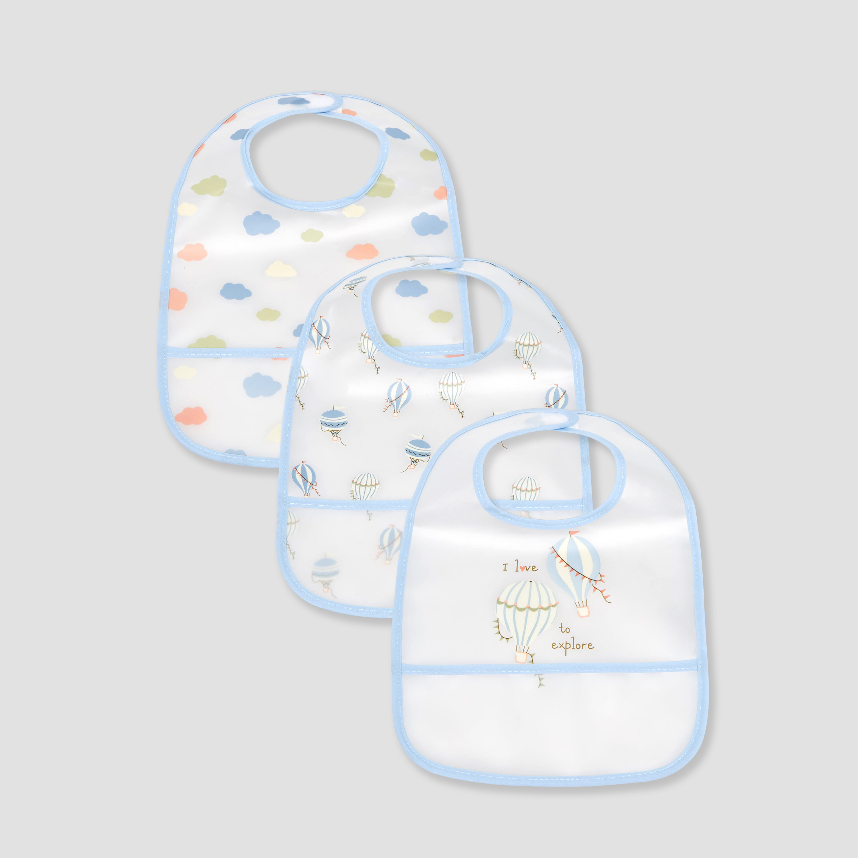 Pack of 3 Juniors Baby Bib with Hook and Loop Closure-baby-feeding-bibs-image-1