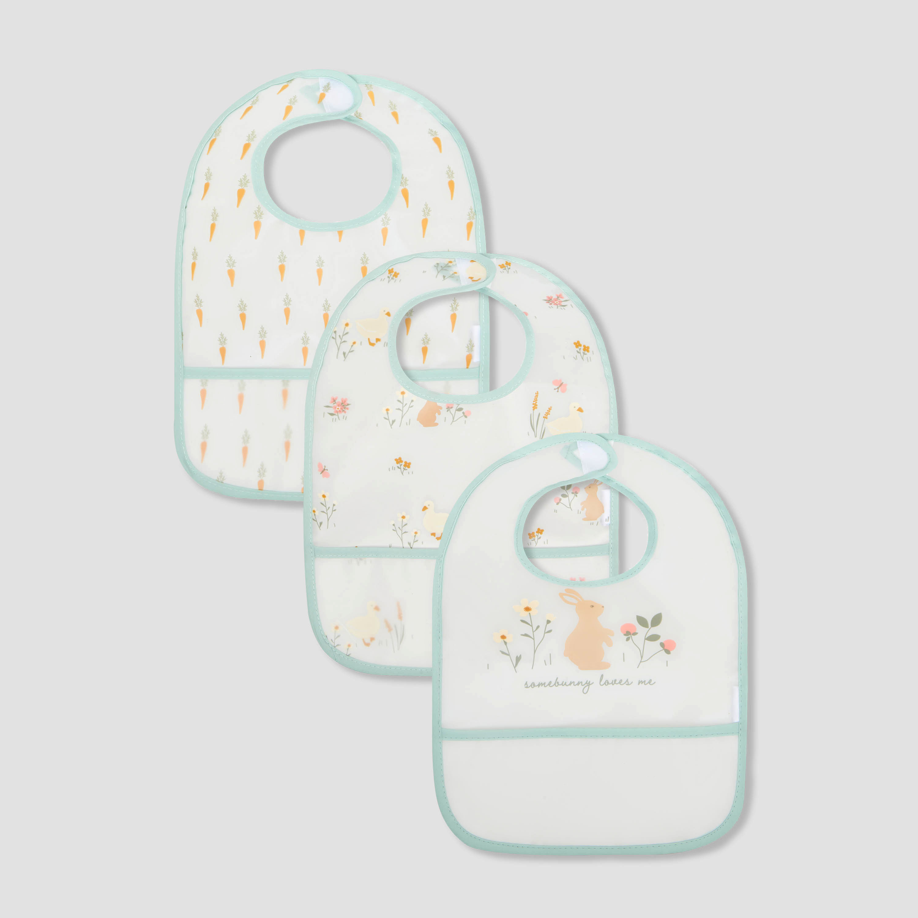 Pack of 3 Juniors Baby Bib with Hook and Loop Closure-baby-feeding-bibs-image-1