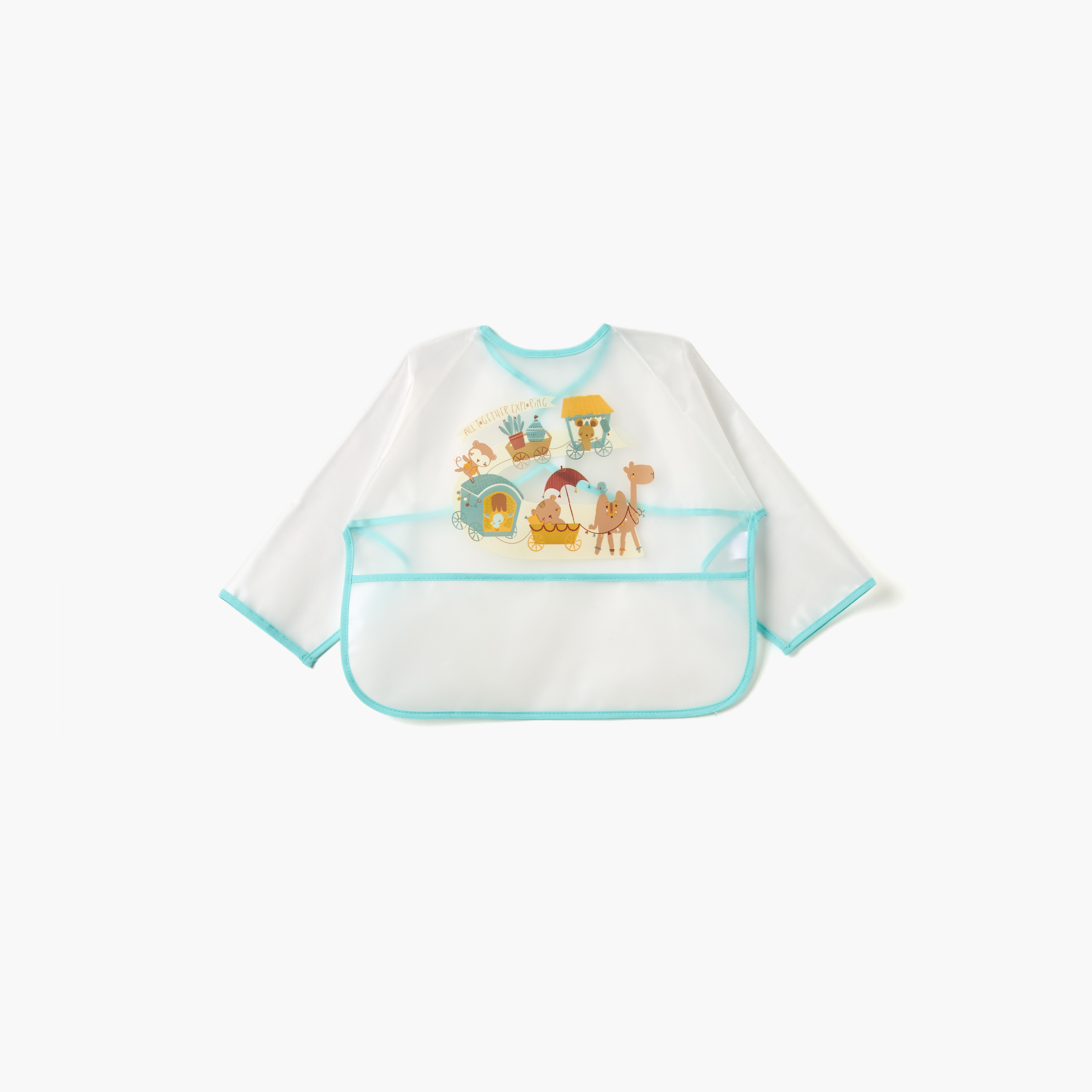 مريلة بأكمام طويلة وطبعات حيوانات من جونيورز-baby-feeding-bibs-image-1