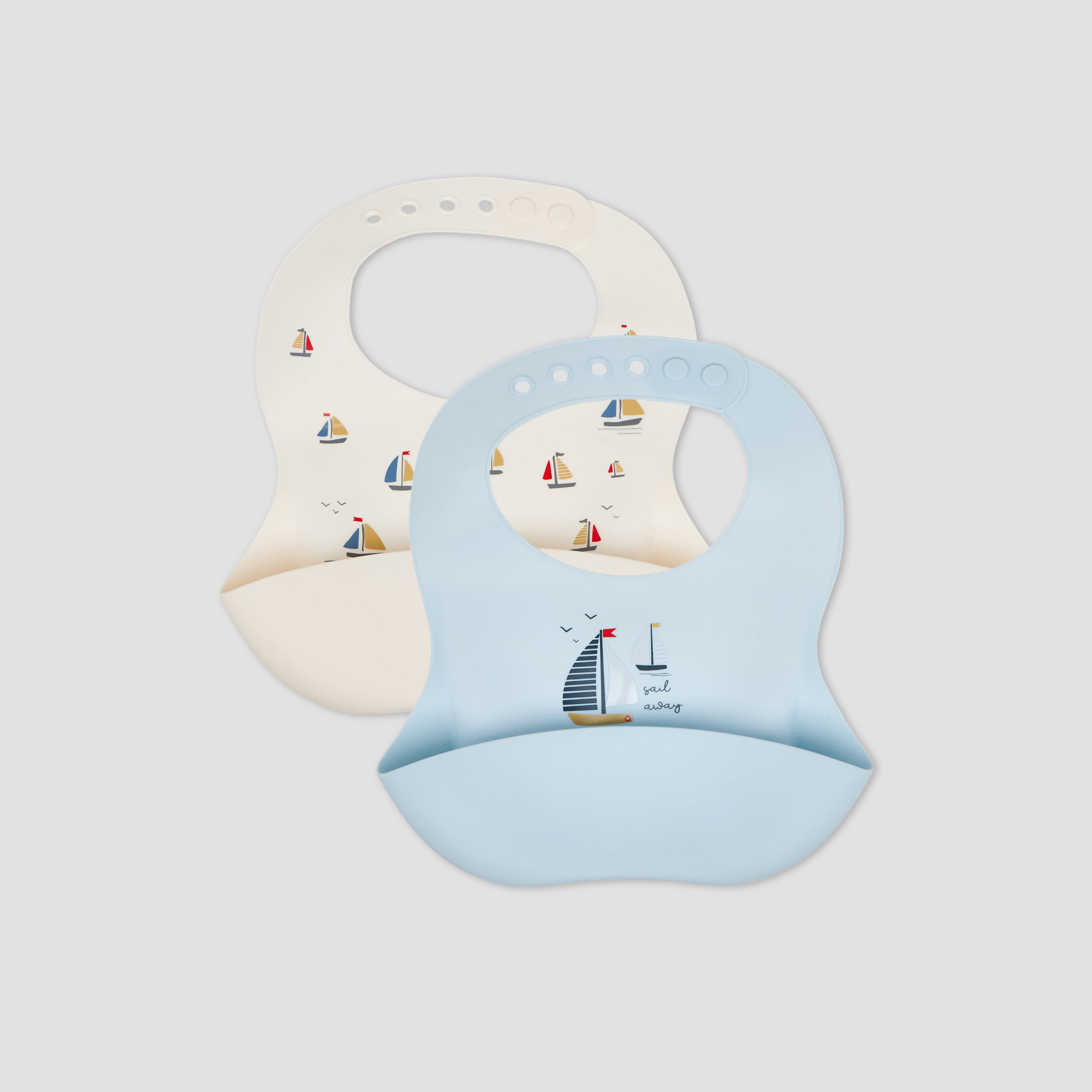 Pack of 2 Juniors Baby Bib with Sailboat Print-baby-feeding-bibs-image-1