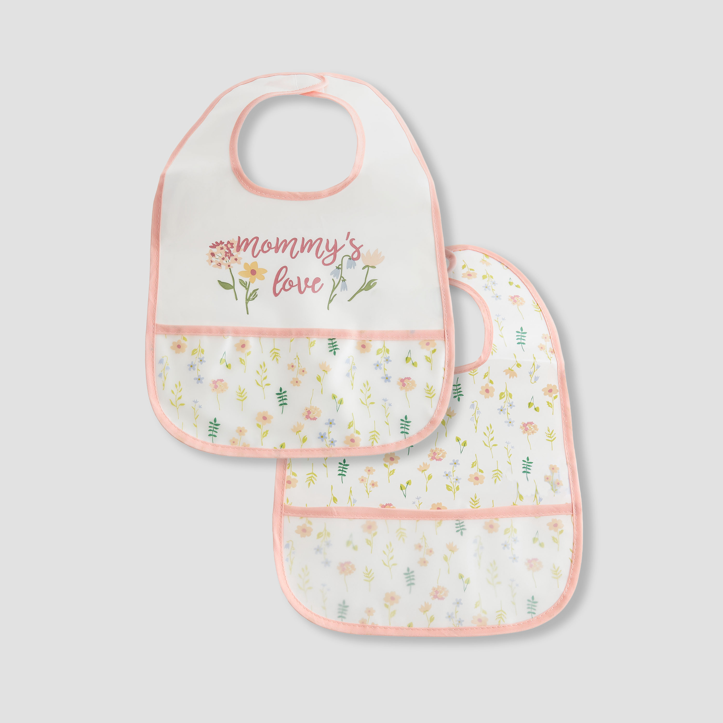Juniors Floral Print Bib - Set of 2-baby-feeding-bibs-image-1