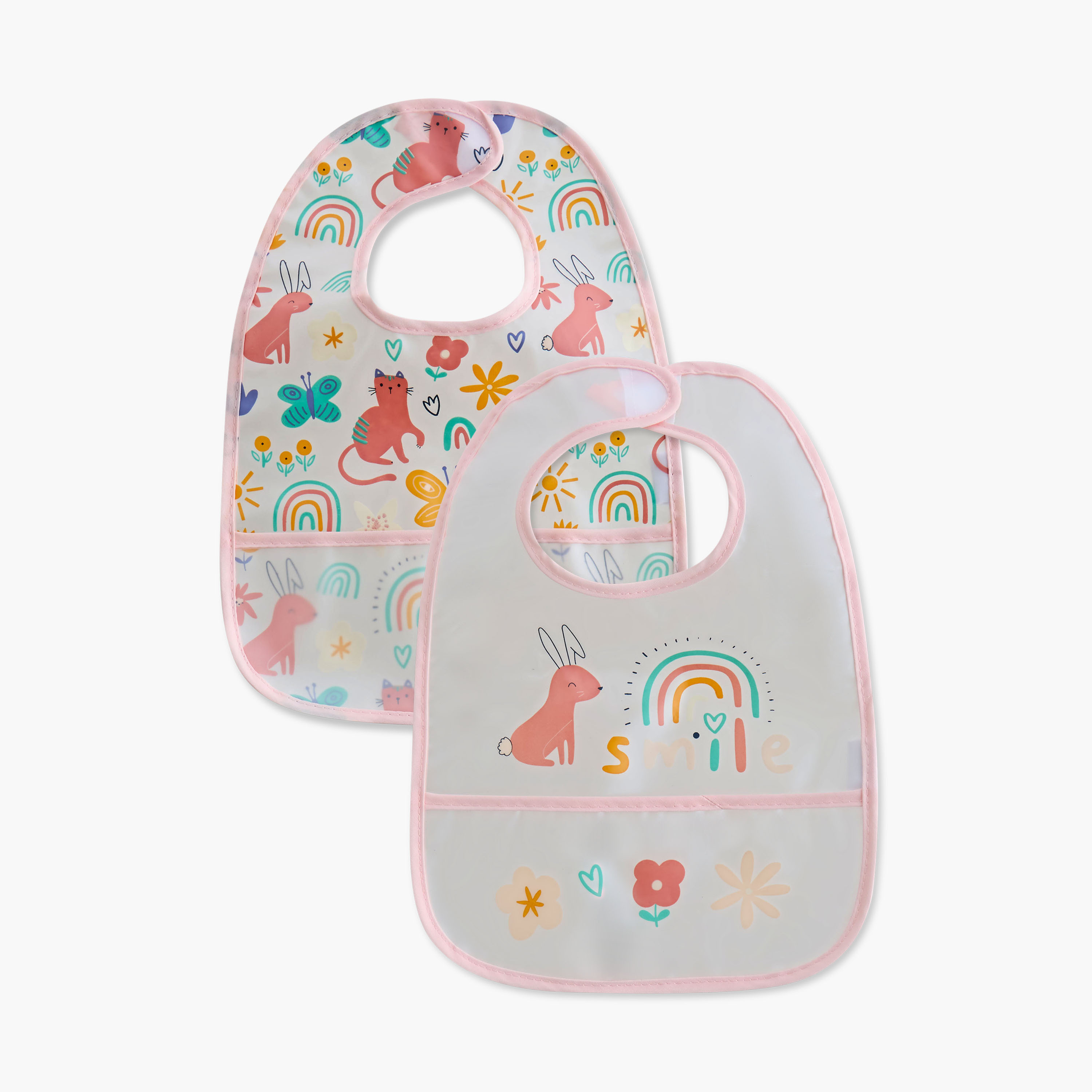 Juniors Printed Peva Bib with Hook and Loop Closure - Set of 2-baby-feeding-bibs-image-1
