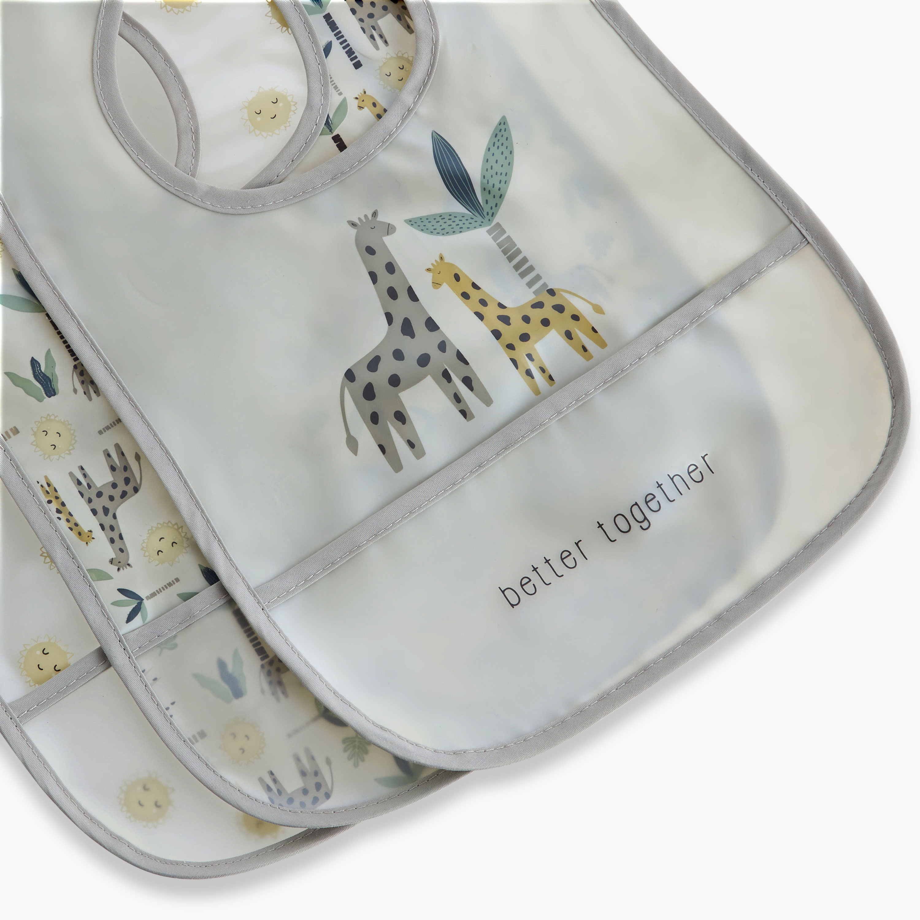 Juniors Printed Peva Bib with Hook and Loop Closure - Set of 3-baby-feeding-bibs-image-6